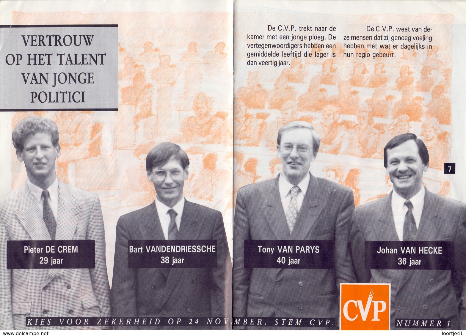 Brochure Politiek Verkiezingen CVP - Gent Eeklo - Johan Van Hecke & Johan De Roo - 1991 - Zonder Classificatie