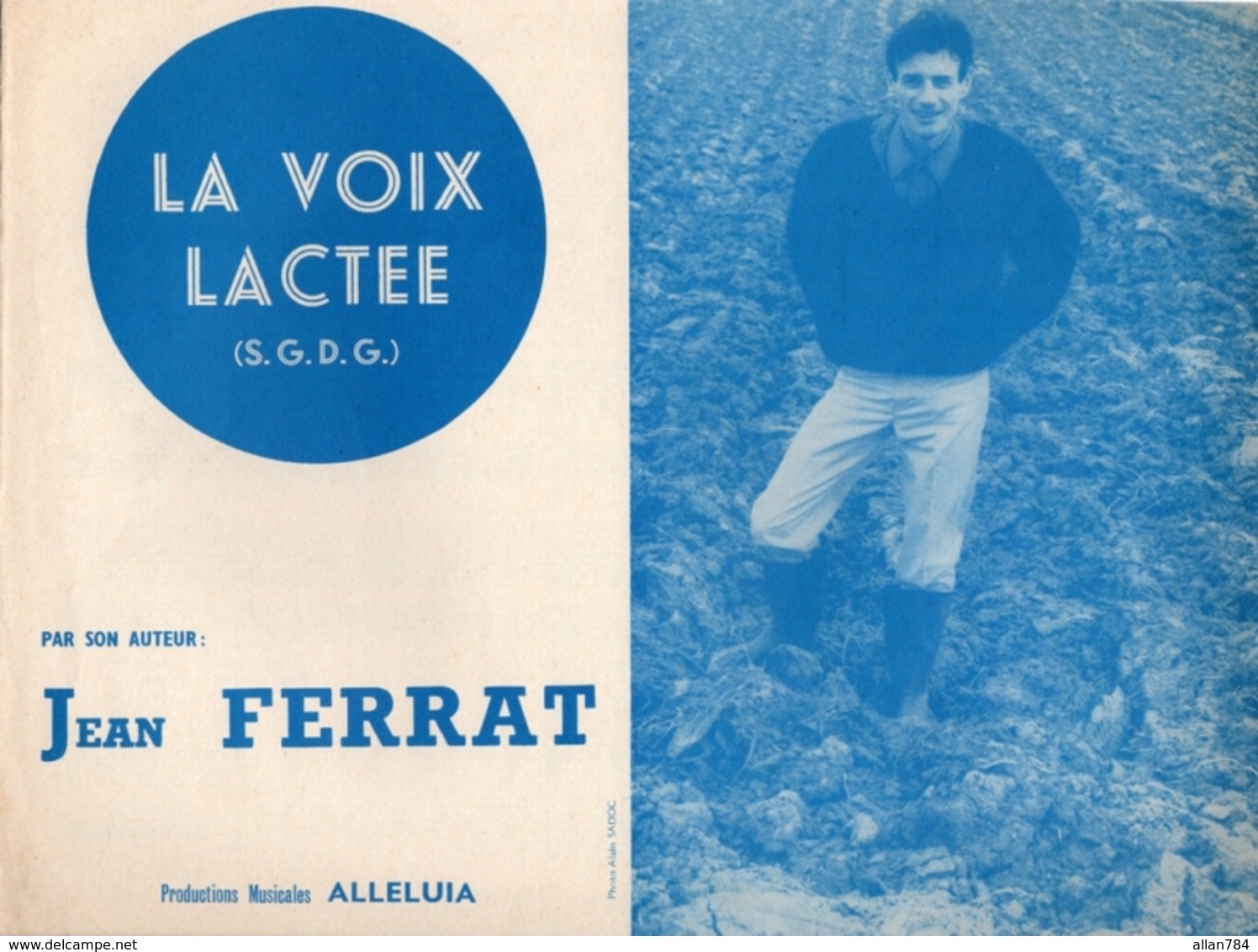 PARTITION JEAN FERRAT - LA VOIX LACTEE - 1965 - EXC ETAT - - Autres & Non Classés