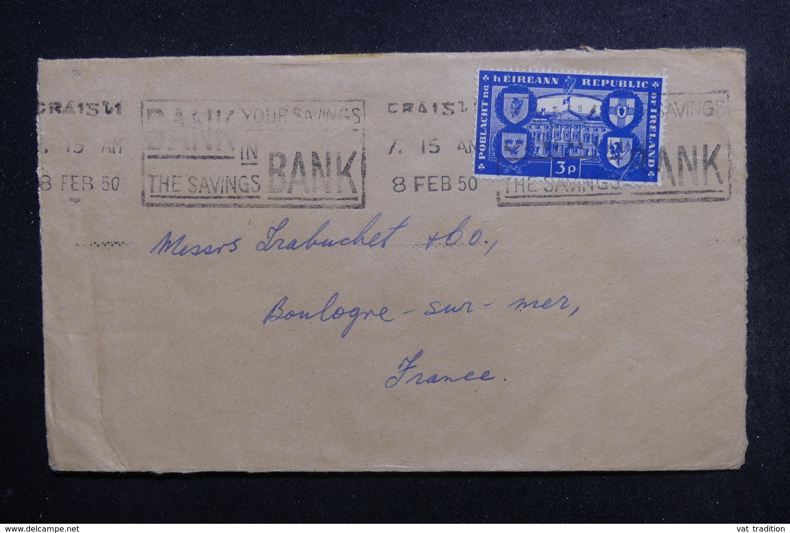 IRLANDE - Enveloppe Commerciale ( Pub Au Dos ) De Tralee Pour La France En 1950, Affranchissement Plaisant - L 48821 - Lettres & Documents