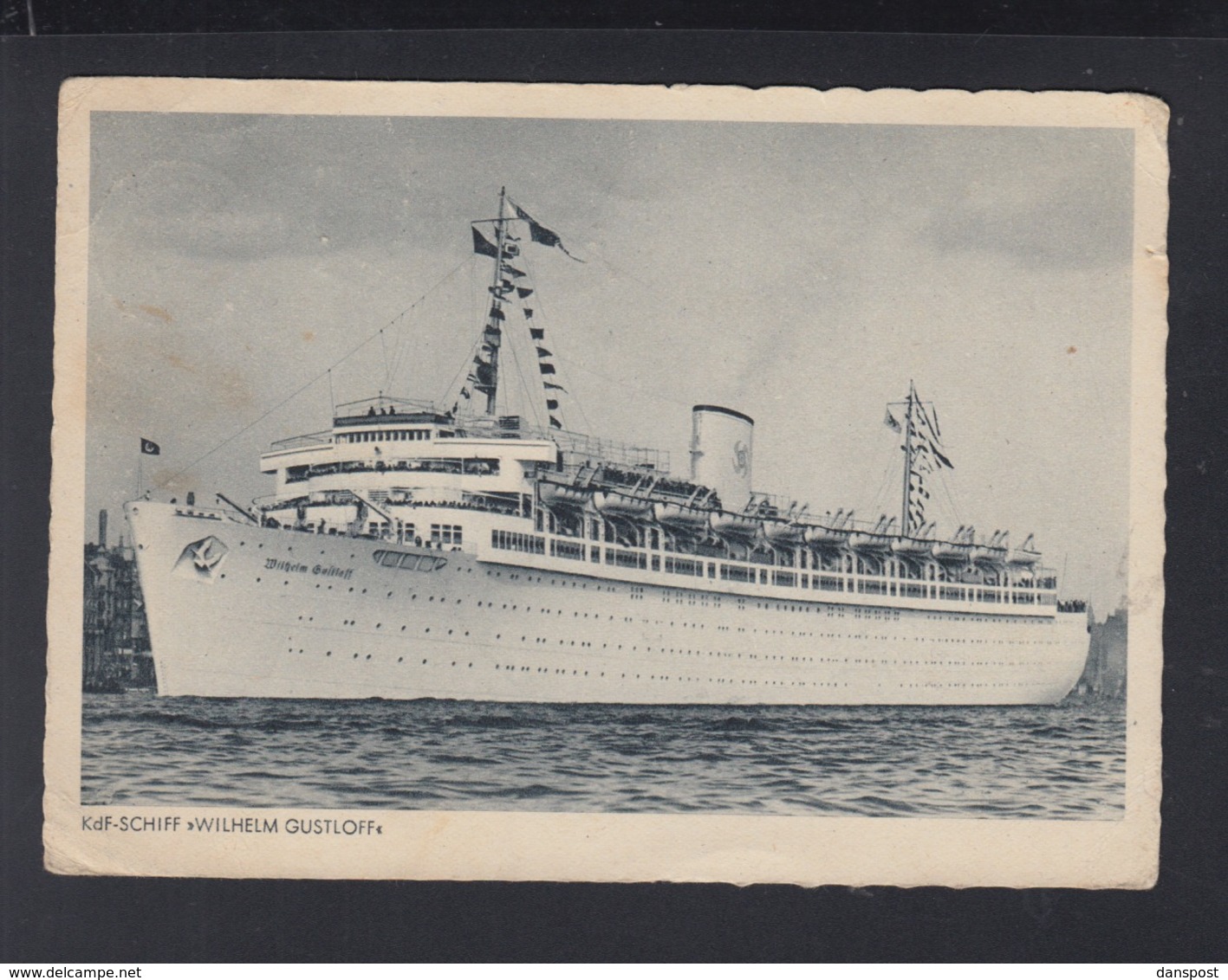 Dt. Reich AK KdF Schiff Wilhelm Gustloff 1943 Feldpost Gotenhafen - Dampfer