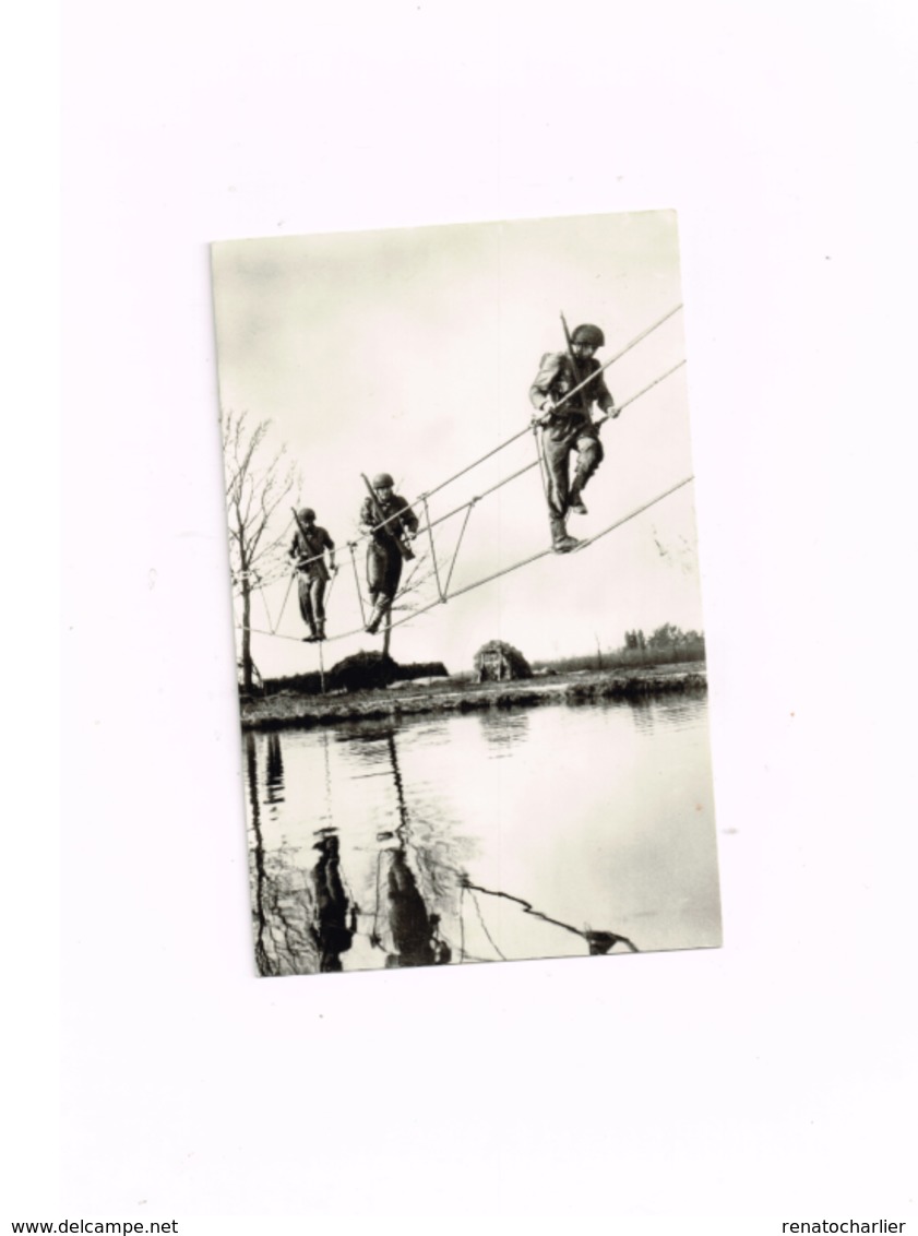 Armée Belge.Passage D'une Rivière Sur Un Pont De Cordes.Expédié De Antwerpen à Lier. - Manoeuvres