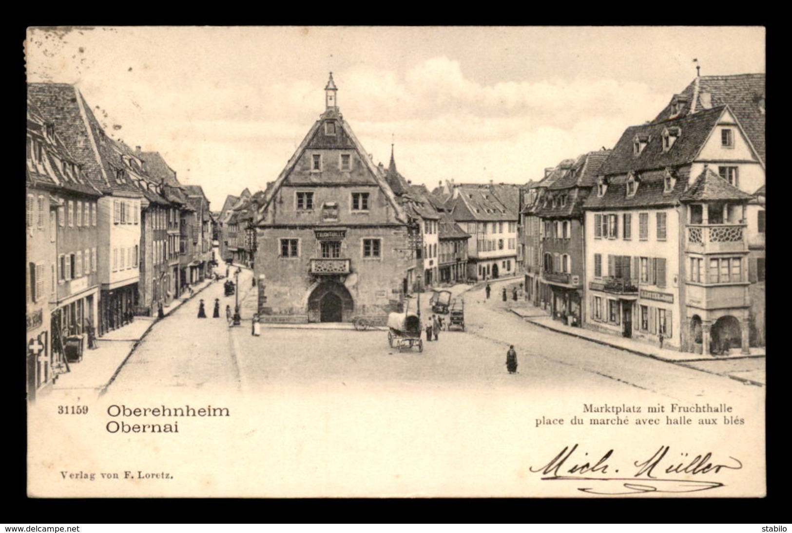 67 - OBERNAI - OBEREHNHEIM - PLACE DU MARCHE ET HALLE AUX BLES - Obernai