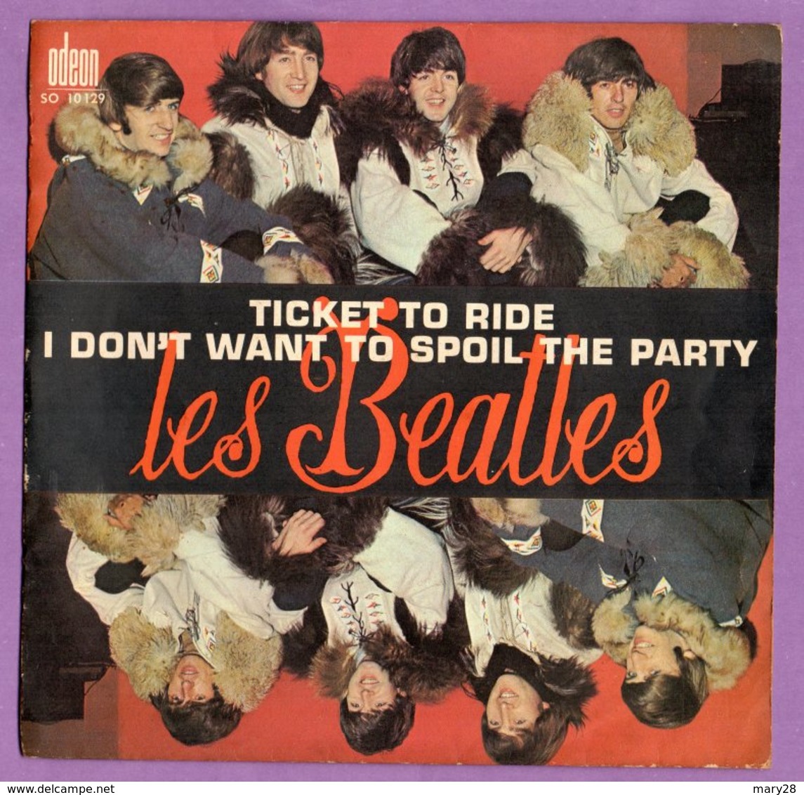 Pochette Vide  De Disque 45 Tours Les Beatles Ticket To Ride  Lennon Et Mccartney - Accessoires, Pochettes & Cartons