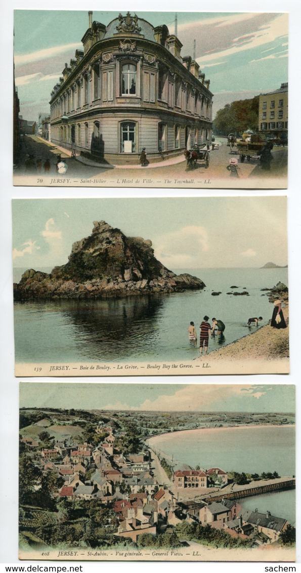 JERSEY SAINT HELIER 3 Cartes Hotel De Ville Quartier St Aubin  Baie Bouley Plage     D19 2019 - Sonstige & Ohne Zuordnung