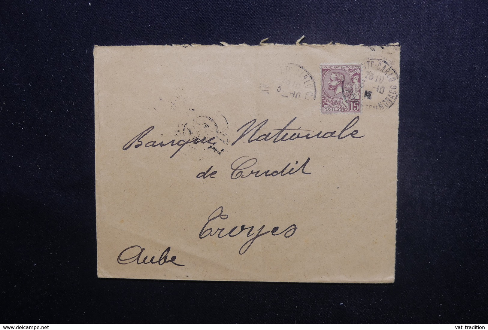 MONACO - Enveloppe Commerciale Pour Troyes En 1918, Affranchissement Plaisant - L 48869 - Brieven En Documenten