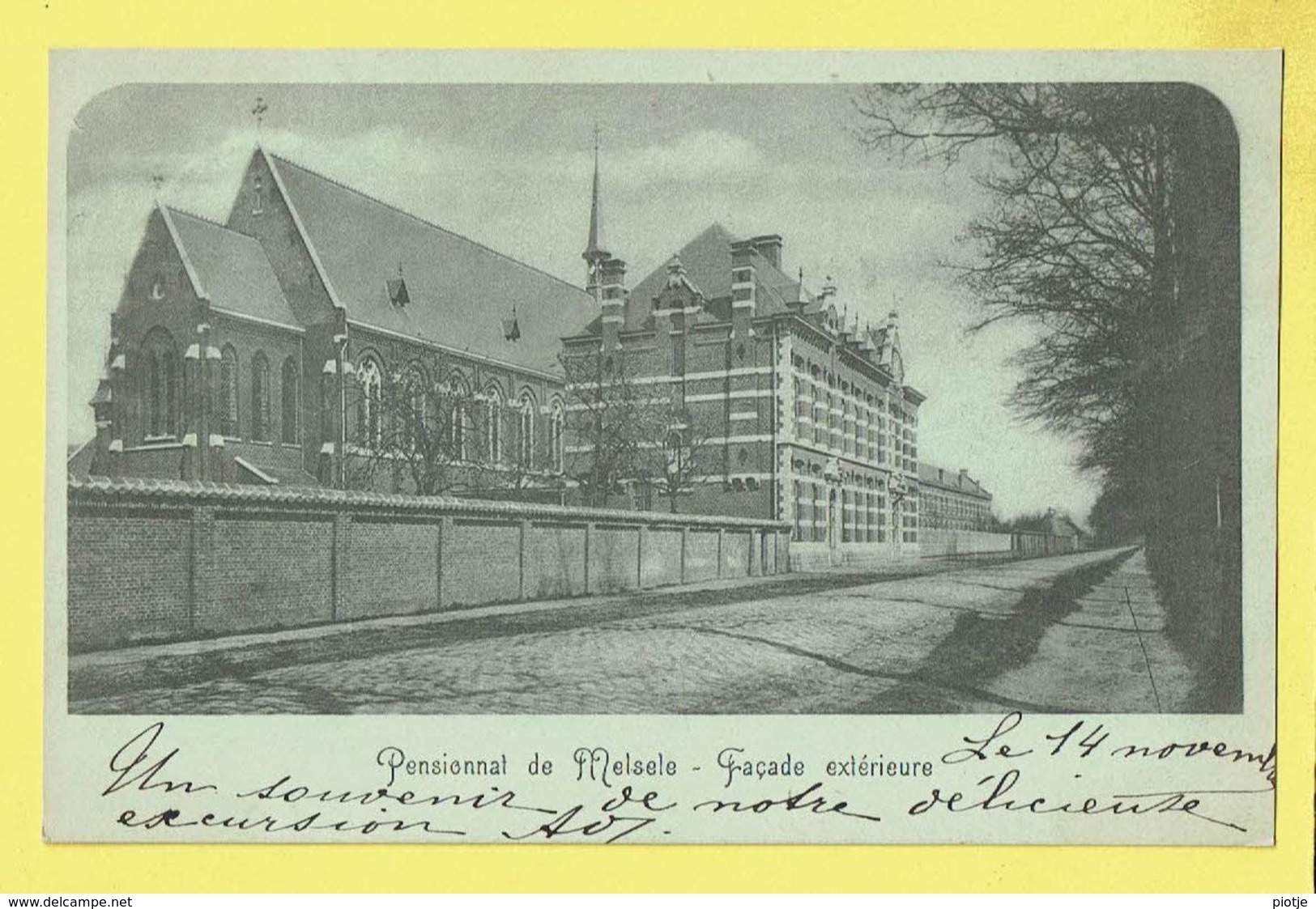 * Melsele (Beveren Waas - Gaverland) * Pensionnat De Melsele, Façade Extérieure, Kostschool, école, Carte De 1900 - Beveren-Waas