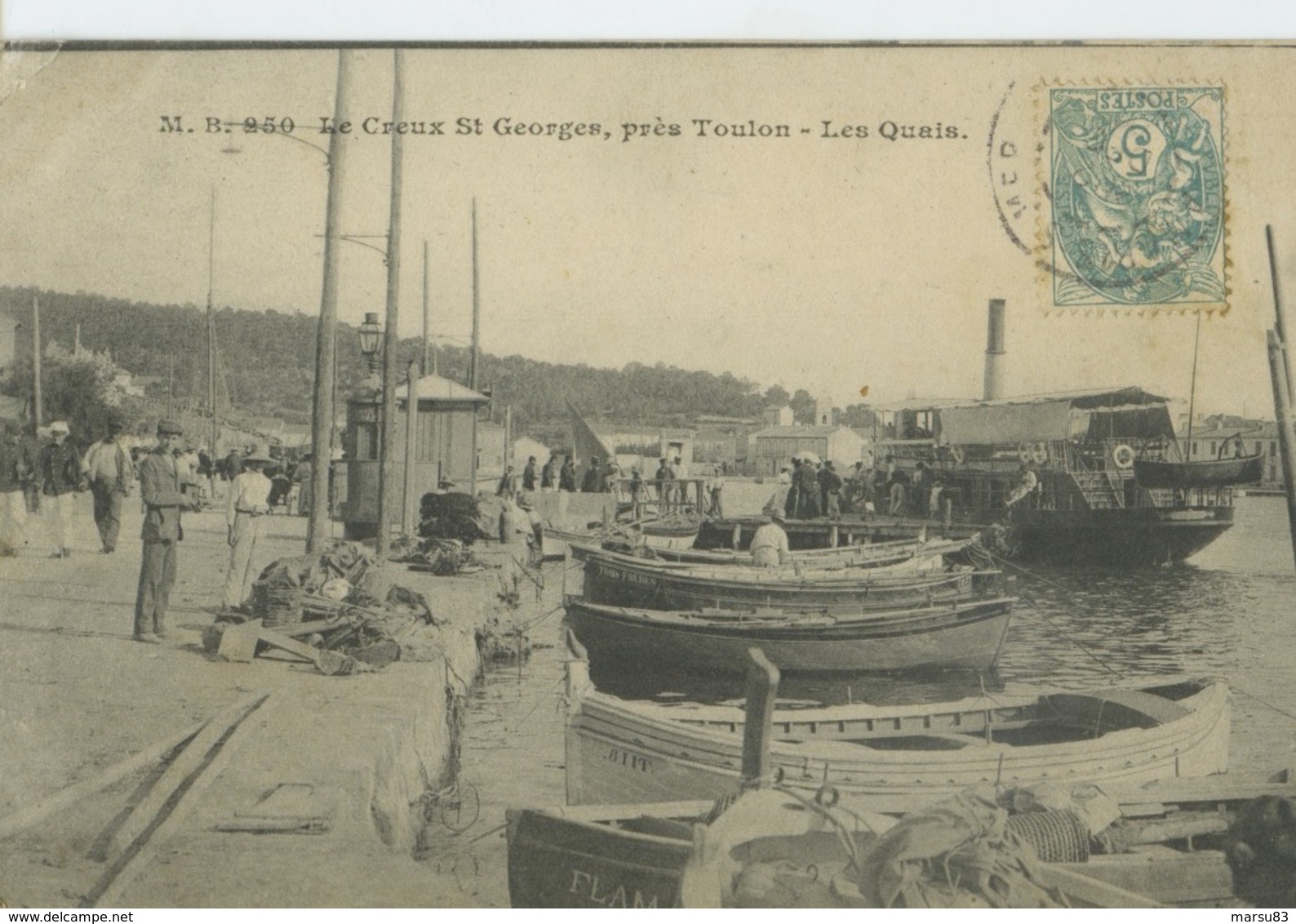 Saint-Mandrier- Creux Saint-Georges- Les Quais ***Magnifique Cpa De 1905 Pas Courante *** Ed.M.B N° 250 - Saint-Mandrier-sur-Mer