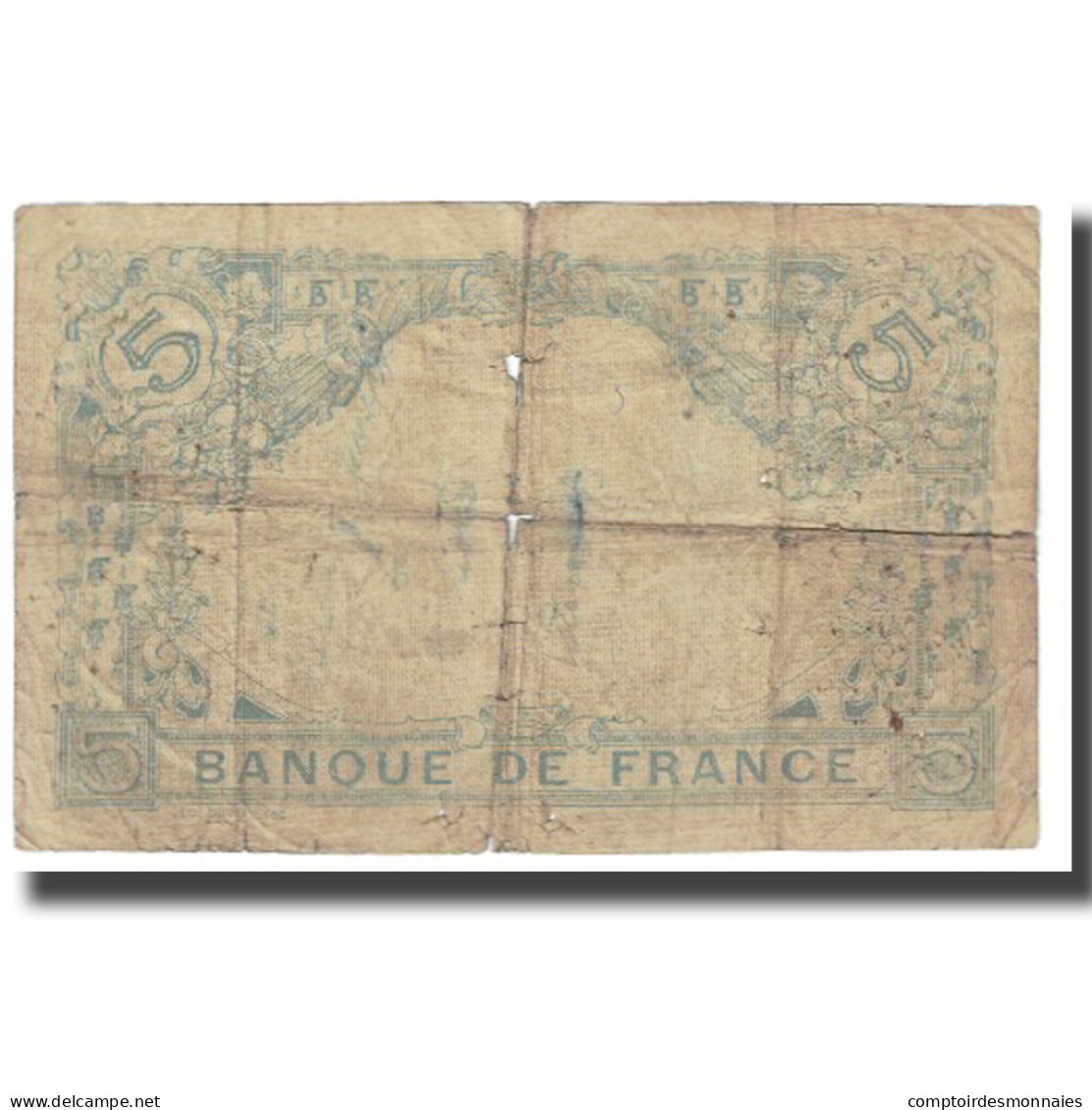 France, 5 Francs, Bleu, 1915, E.Picard-J.Laferrière, B, Fayette:2.27, KM:70 - 5 F 1912-1917 ''Bleu''