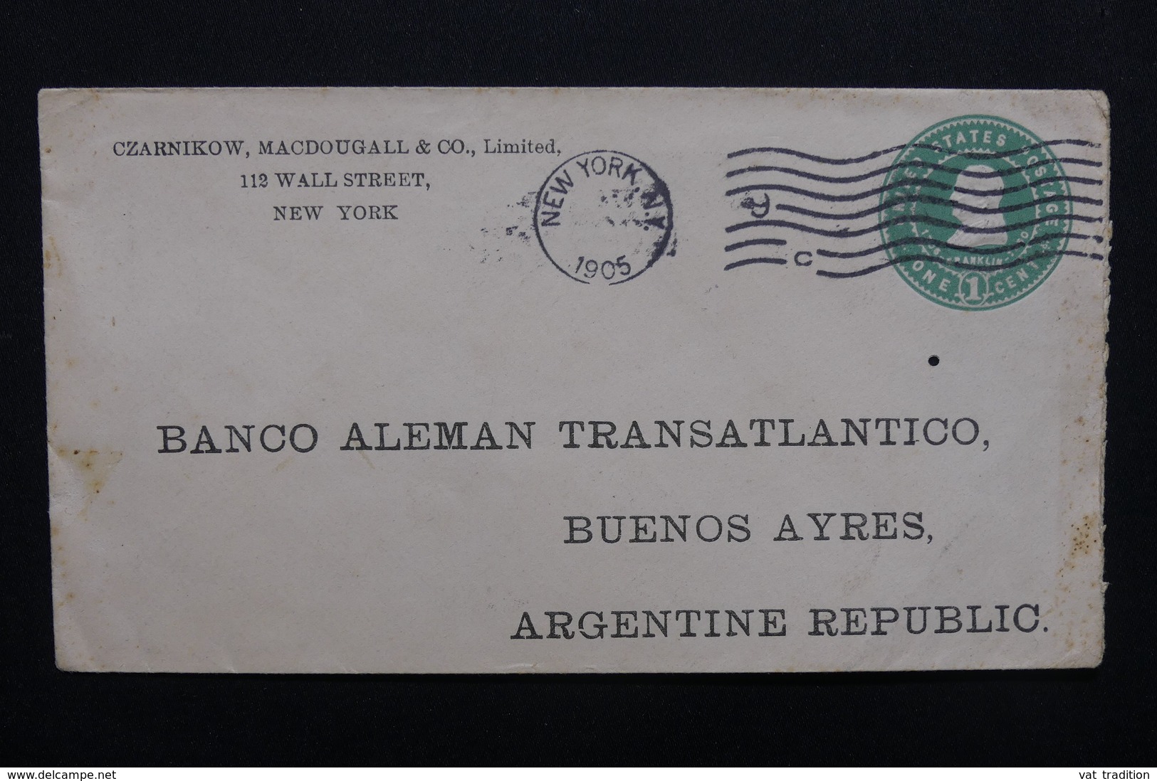 ETATS UNIS - Entier Postal Commercial De New York Pour Buenos Aires En 1905 - L 48890 - 1901-20