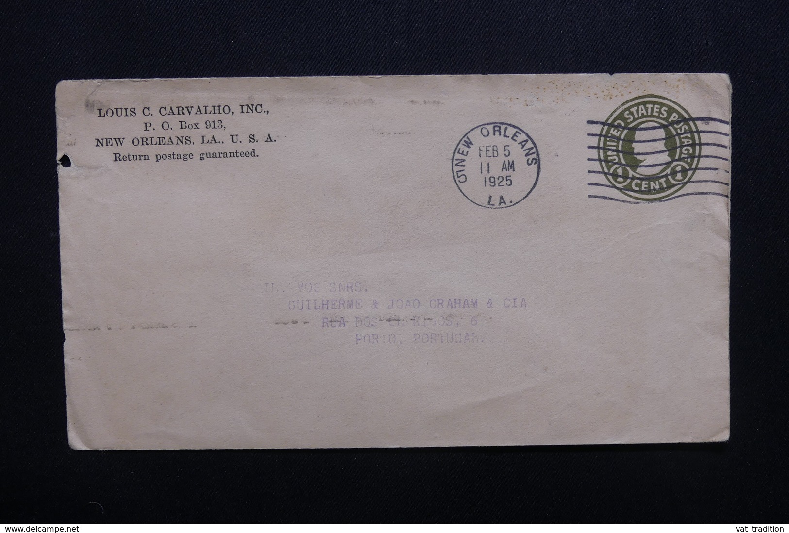 ETATS UNIS - Entier Postal Commercial De New Orléans Pour Le Portugal En 1925 - L 48891 - 1921-40