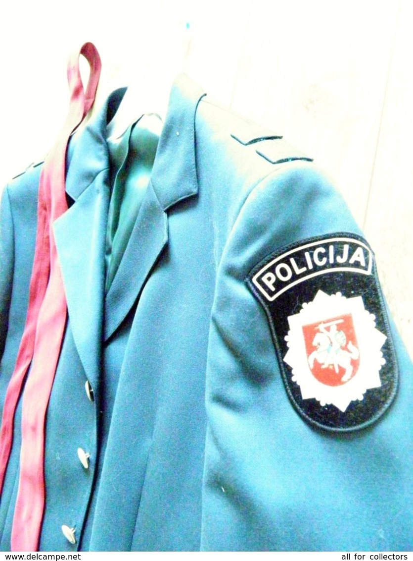 Old Model Not Used Perfect Condition Police Uniform Jacket With Necktie Lithuania Coat Of Arms Patch - Police & Gendarmerie