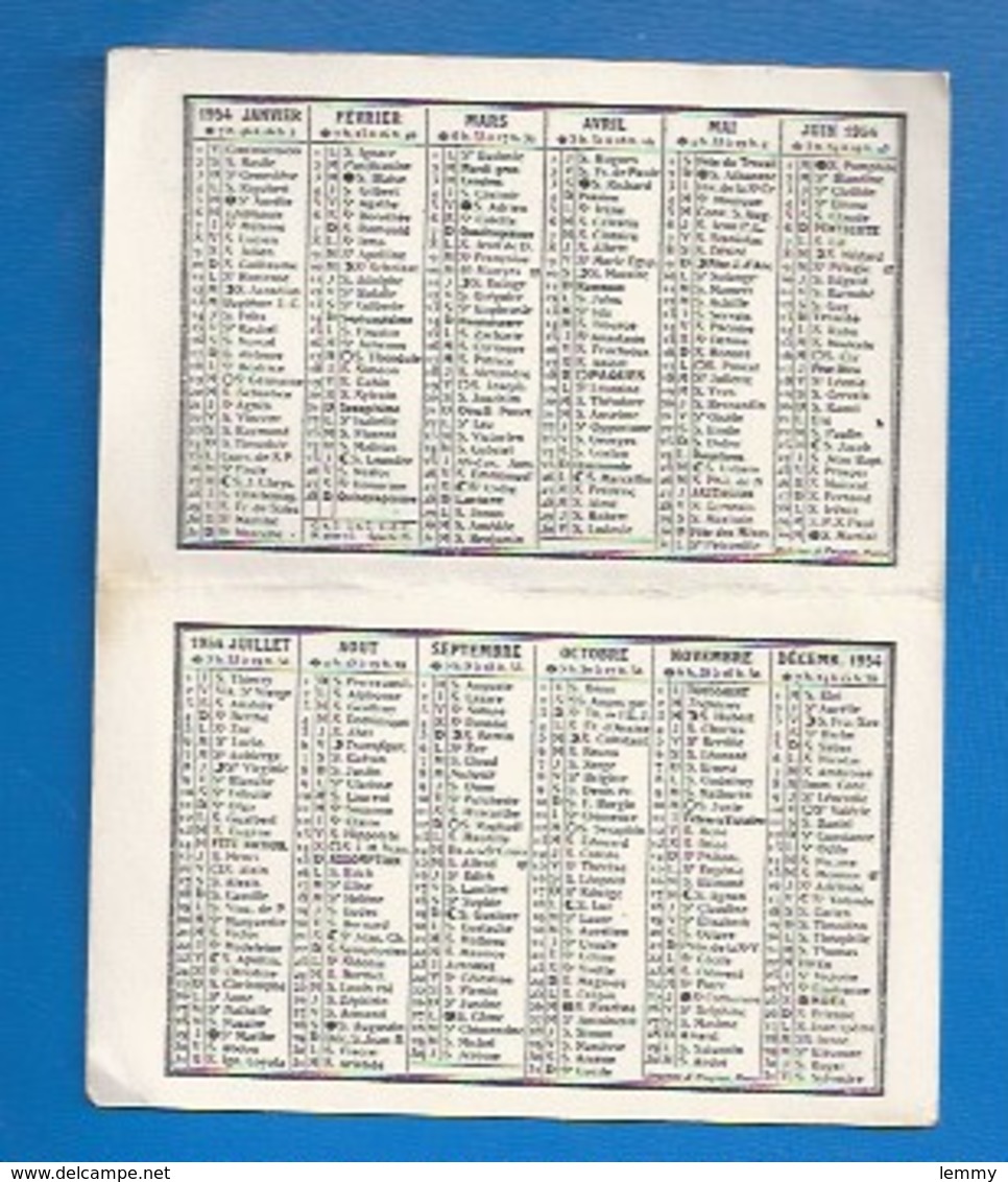 17 - SAINTES - PUBLICITÉ ANCIENNE - PETIT CALENDRIER 1955 - COMMERCE  TISSUS "LAVIALLE", 47 RUE V. HUGO -CHIEN - Saintes