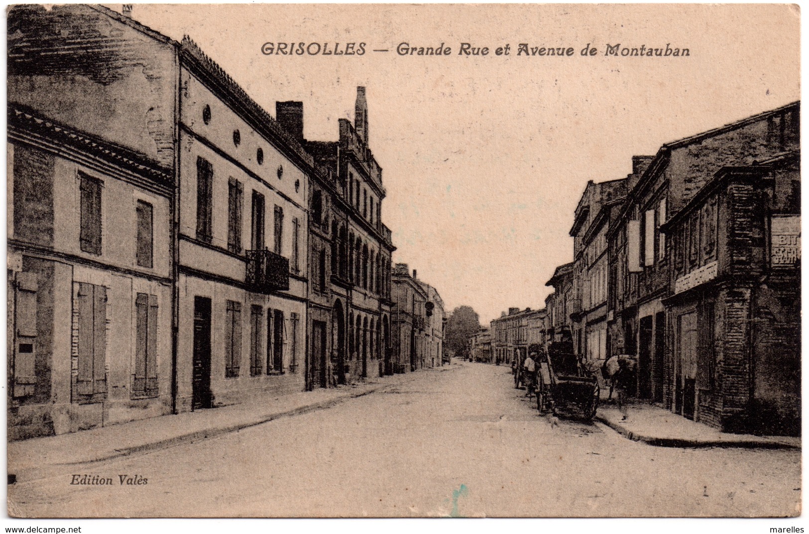 CPA Grisolles 82. Grande Rue Et Avenue De Montauban, 1947 - Grisolles