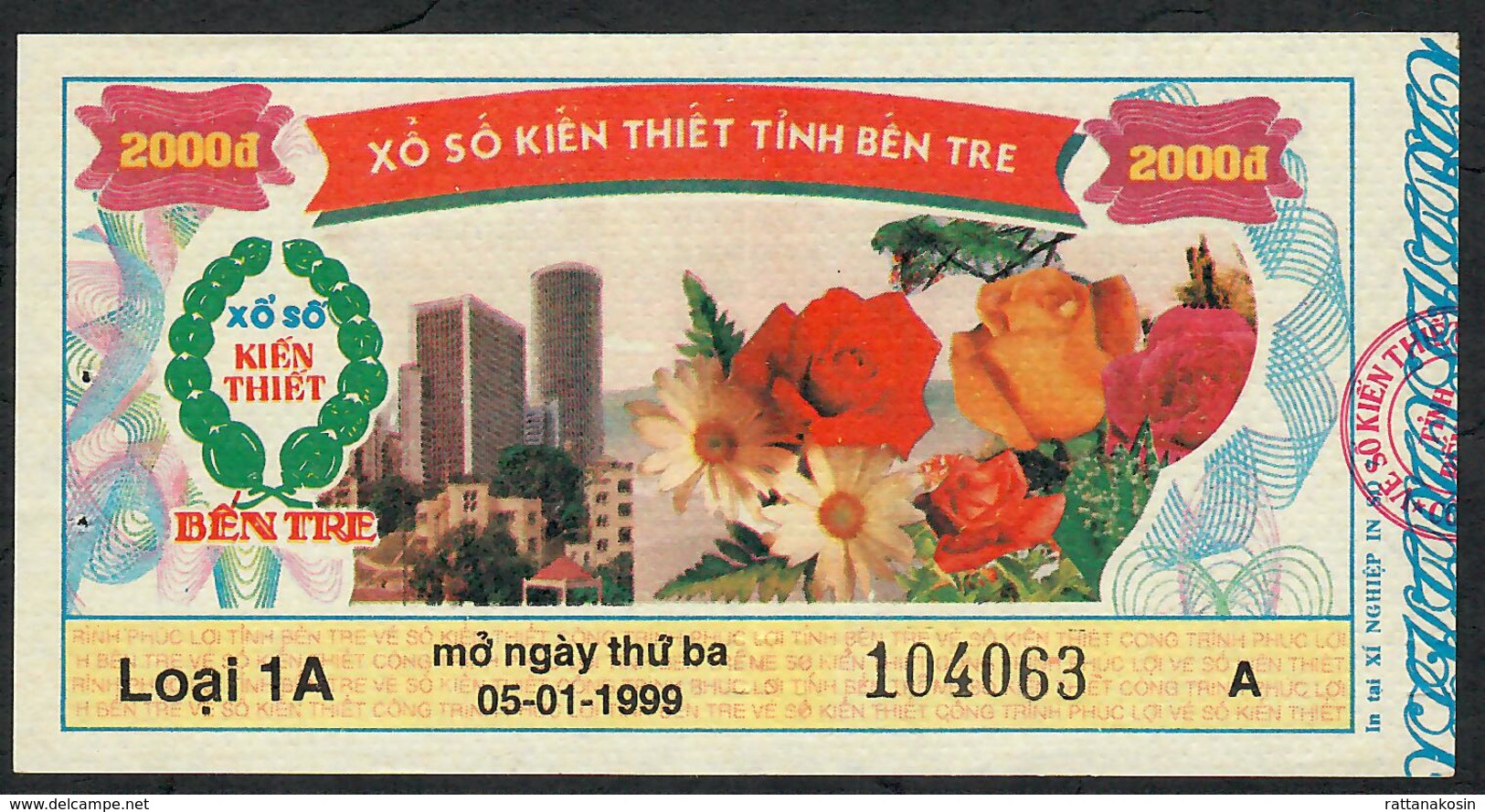 VIETNAM 2000 DONG 1999 BEN TRE      AU-UNC. - Lottery Tickets