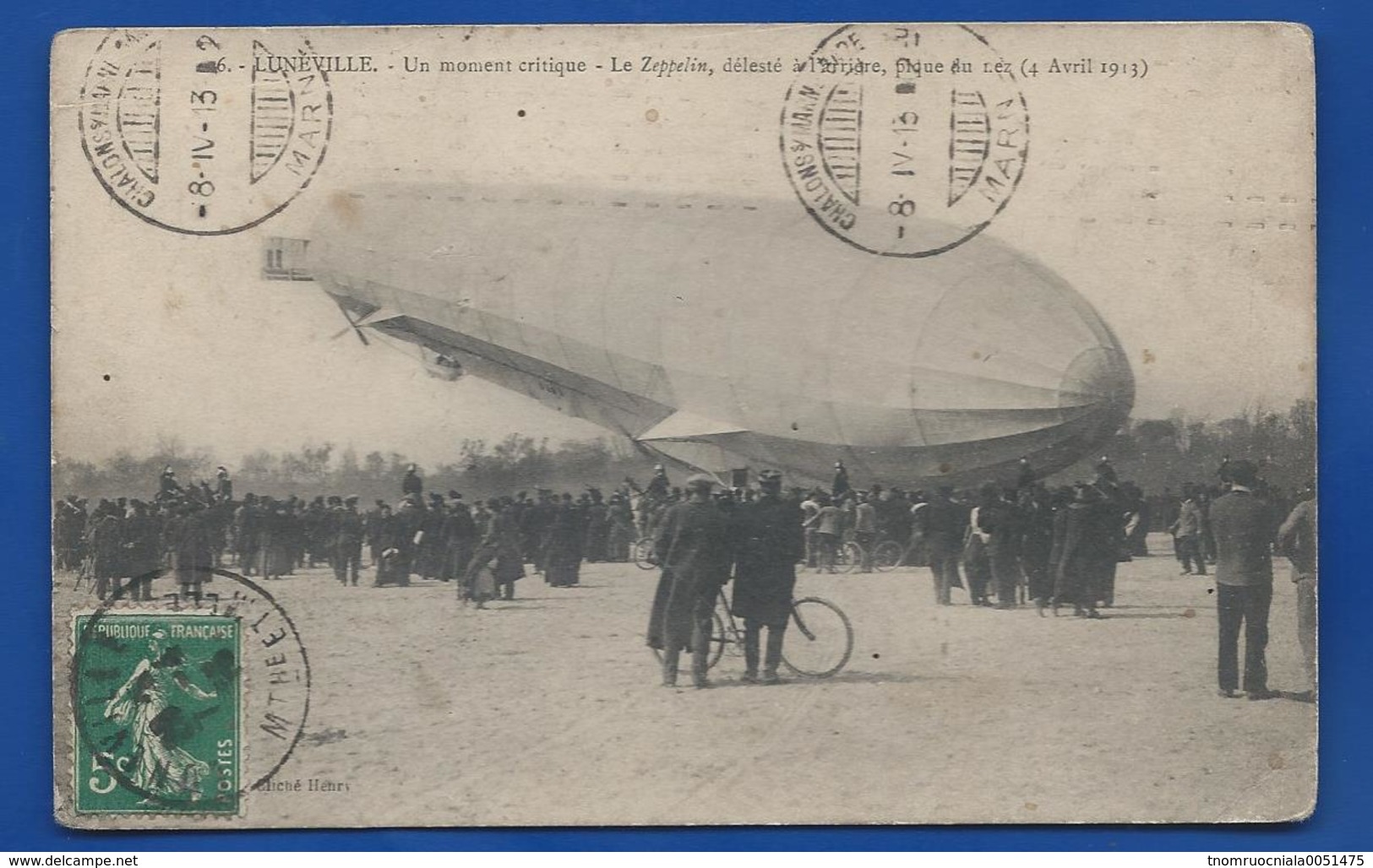 LUNEVILLE    Atterrissage D'un Zeppelin   Moment Critique Delestage  Animées     écrite En 1913 - Luneville