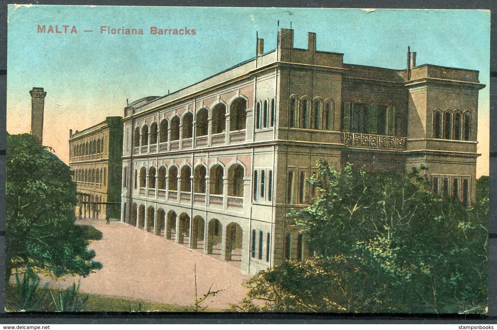 Circa WW1 Malta X 4 Postcards. Saluting Battery, Floriana Barracks, Imtarsa Barracks, St Paul's Bay - Malta