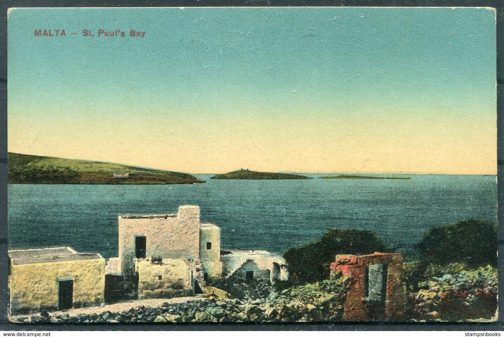 Circa WW1 Malta X 4 Postcards. Saluting Battery, Floriana Barracks, Imtarsa Barracks, St Paul's Bay - Malta