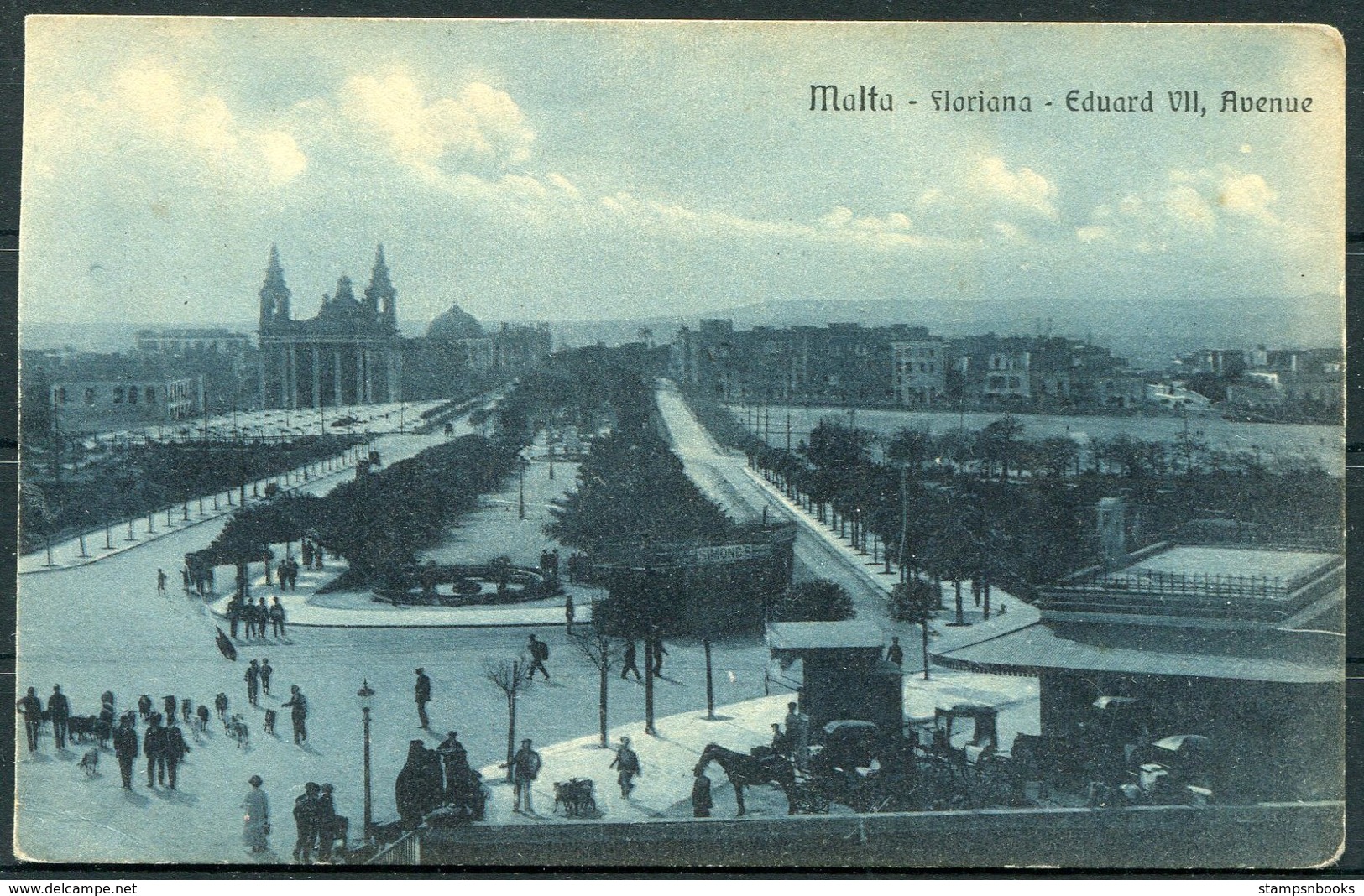 Circa 1920 Malta X 2 John Bonello Postcards. Valletta Strada Reale, Floriana Edward 7th Avenue - Malta