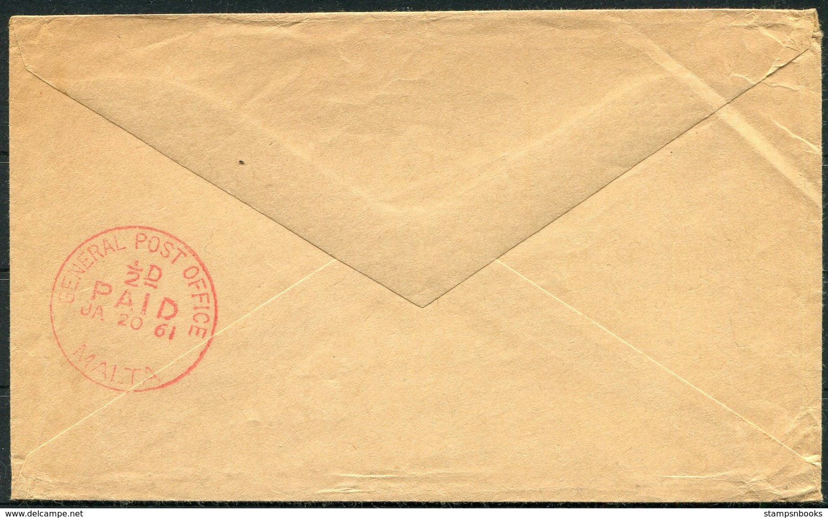 1961 Malta General Post Office Paid Cover - Sliema - Malta