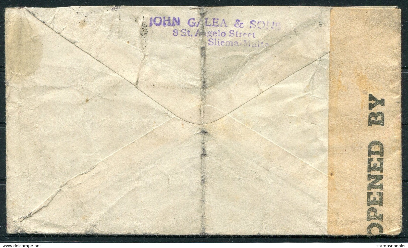 1944 Malta Prince Of Wales BO Sliema Censor Cover - England. "PLEASE INFORM SENDER OF YOUR CORRECT ADDRESS" Cachet - Malta