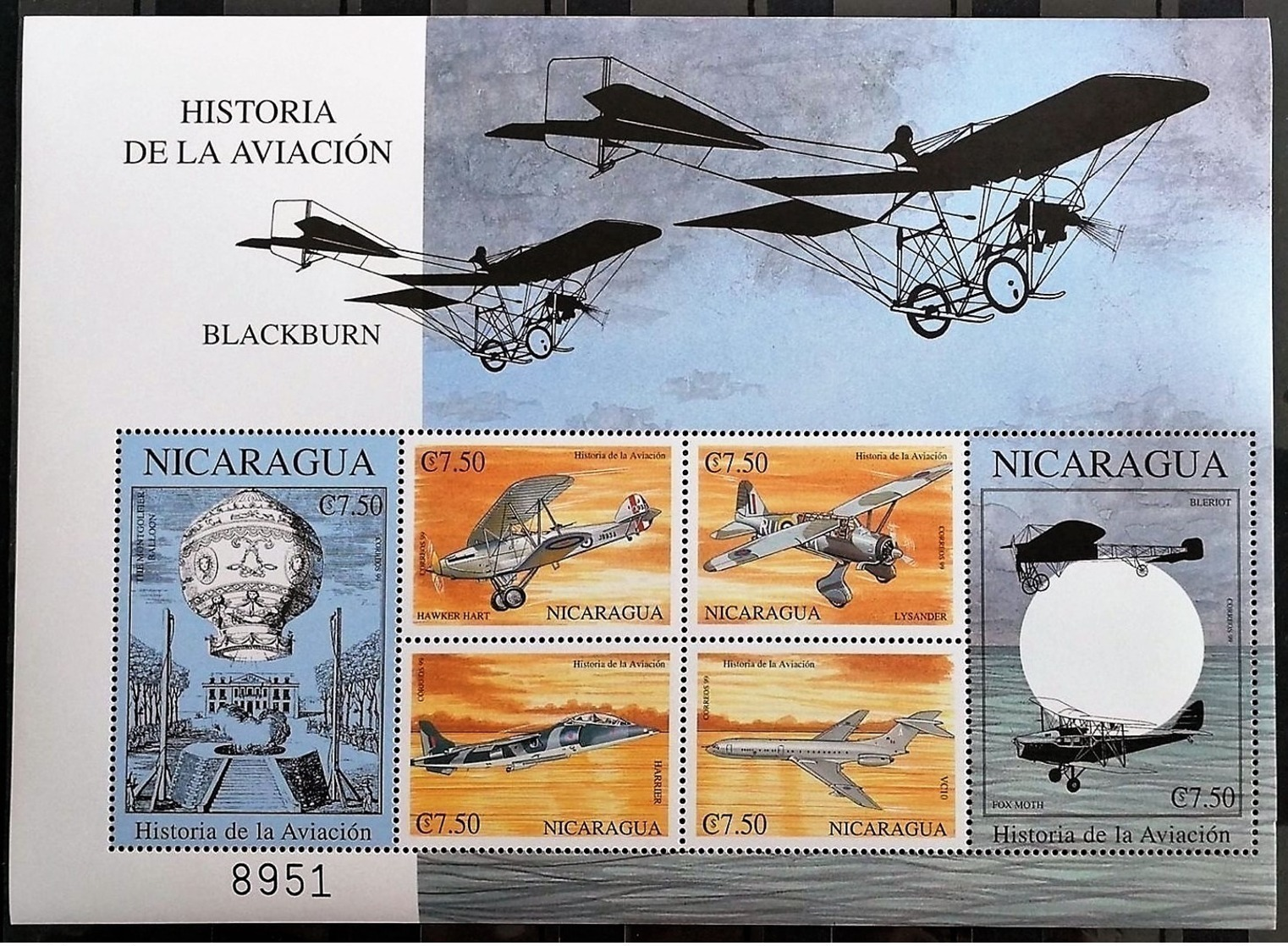 Nicaragua 2000**Mi.4128-33 Airplanes , MNH [17II;20] - Flugzeuge