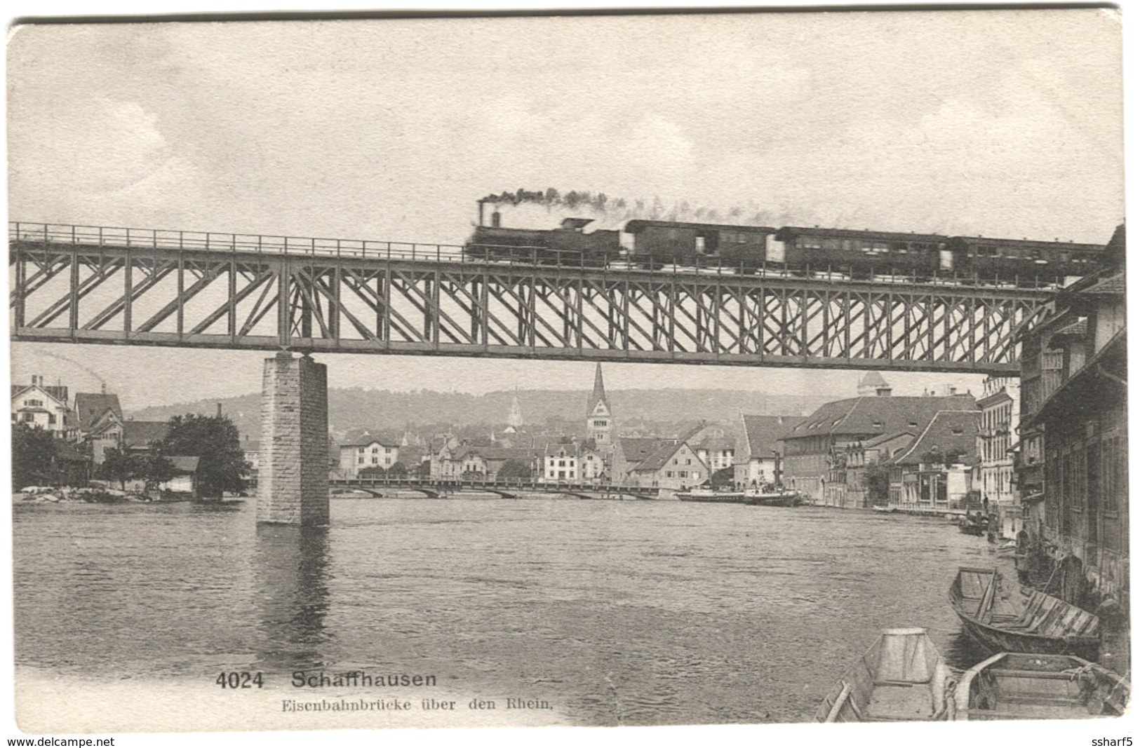 Eisenbahn ZUG Auf Brücke Schaffhausen 1907 - Schleitheim