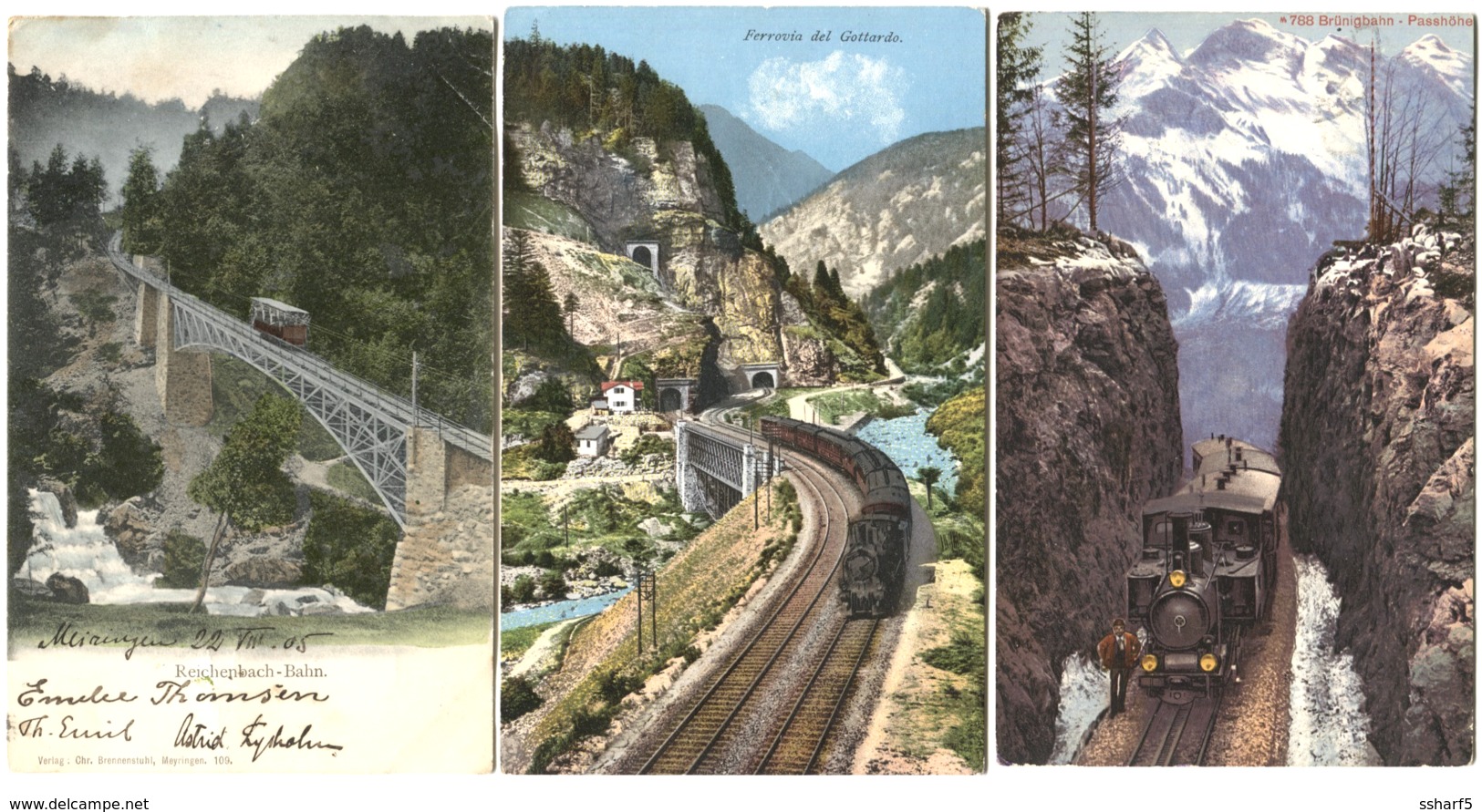 3 AK ZUG Gotthardbahn Reichenbach-Bahn Brünigbahn 1905-1913 - Reichenbach Im Kandertal