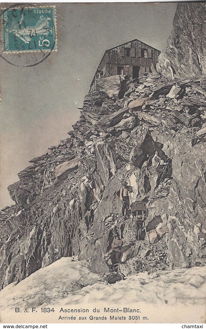 74 CHAMONIX MONT BLANC ALPINISTE A LA CABANE DES GRANDS MULETS EDITEUR FRANCO SUISSE BF 1834 - Chamonix-Mont-Blanc