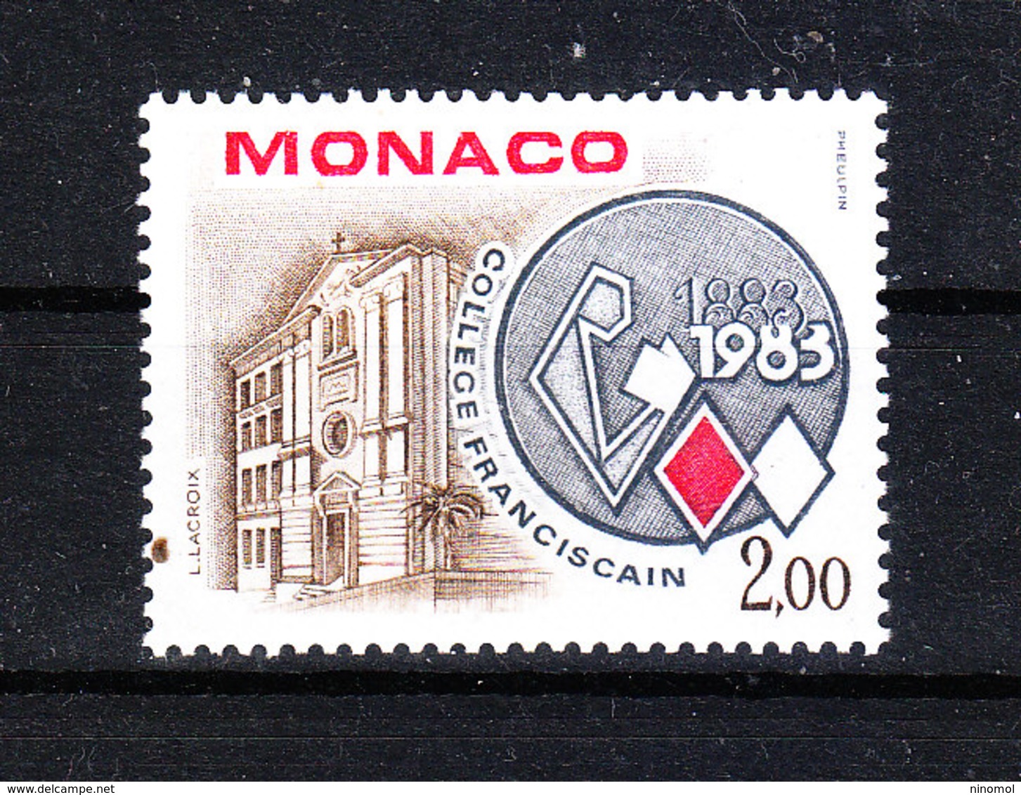 Monaco - 1983. Collegio Francescano: Edificio Ed Emblema. College Francescain : Building And Emblem. MNH - Cristianesimo