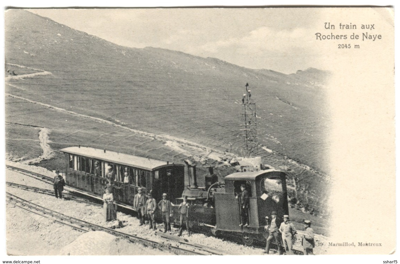 Un TRAIN Aux Rochers De Naye Avec Passagers Env. 1904 - Roche