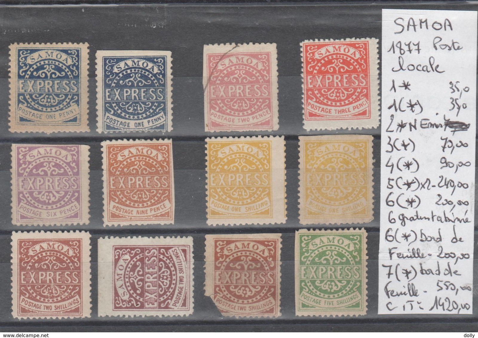 TIMBRE DE SAMOA AMERICAINE   */(*)/1877 EN LETAT  POSTE LOCALE Nr VOIR SUR PAPIER AVEC TIMBRES COTE  1420€ - Samoa Américaine