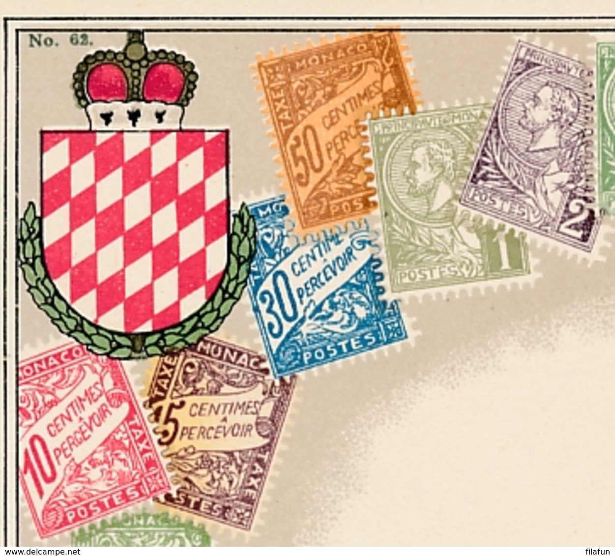 Monaco Stamps On Postcard - Briefmarken (Abbildungen)