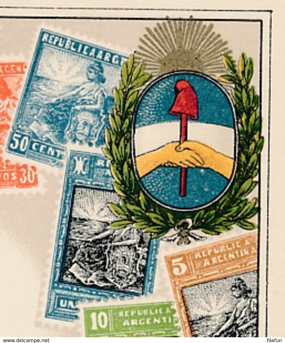 Argentina Stamps On Postcard - Postzegels (afbeeldingen)