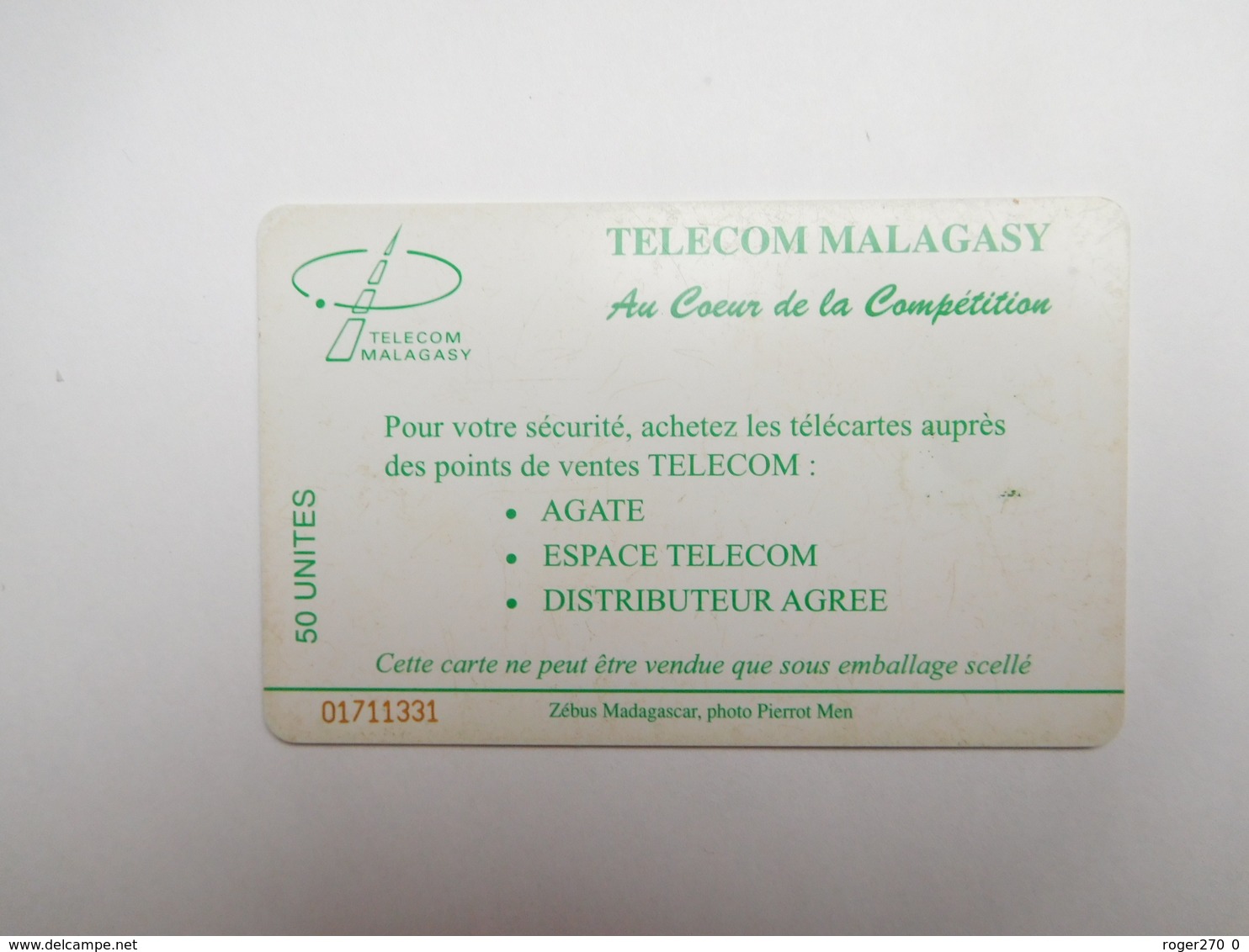 Télécarte Publique , Madagascar , Télécom Malagasay , Zébu - Madagaskar