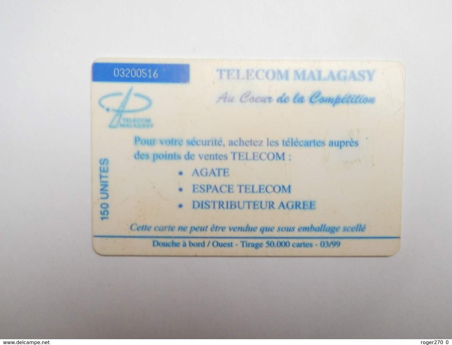 Télécarte Publique , Madagascar , Télécom Malagasay - Madagascar