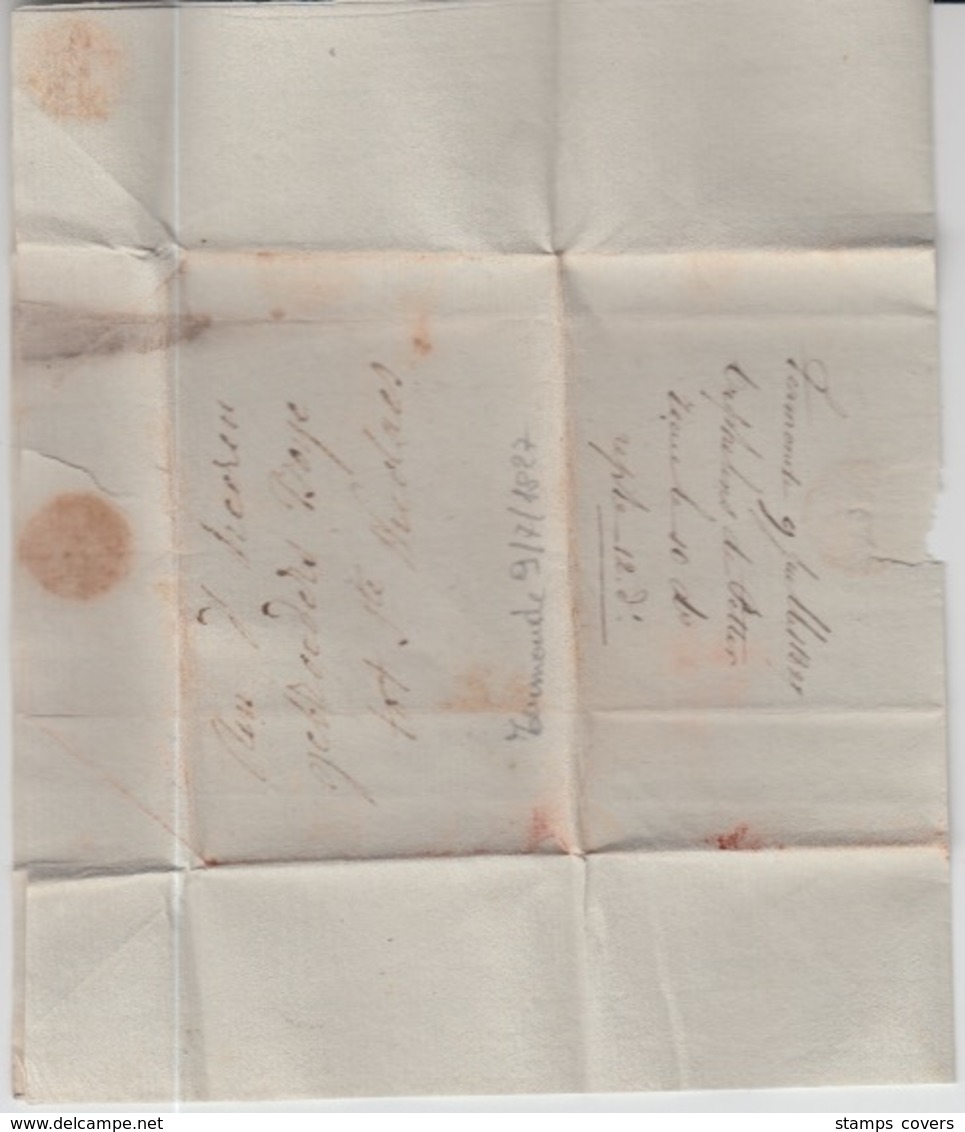 BELGIUM USED COVER 09/07/1827 TERMONDE SAINT NICOLAS - 1815-1830 (Hollandse Tijd)