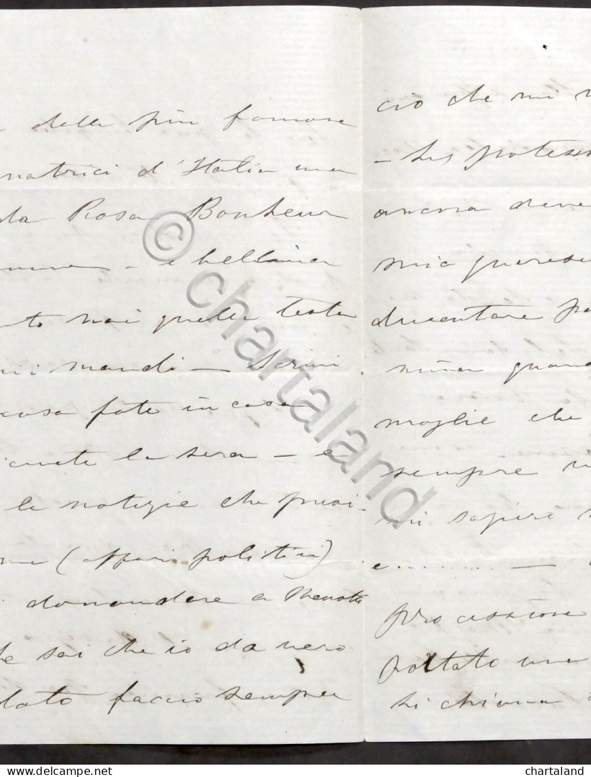 Lettera Interamente Manoscritta Con Autografo Di Ricciotti Garibaldi - 1870 Ca. - Altri & Non Classificati