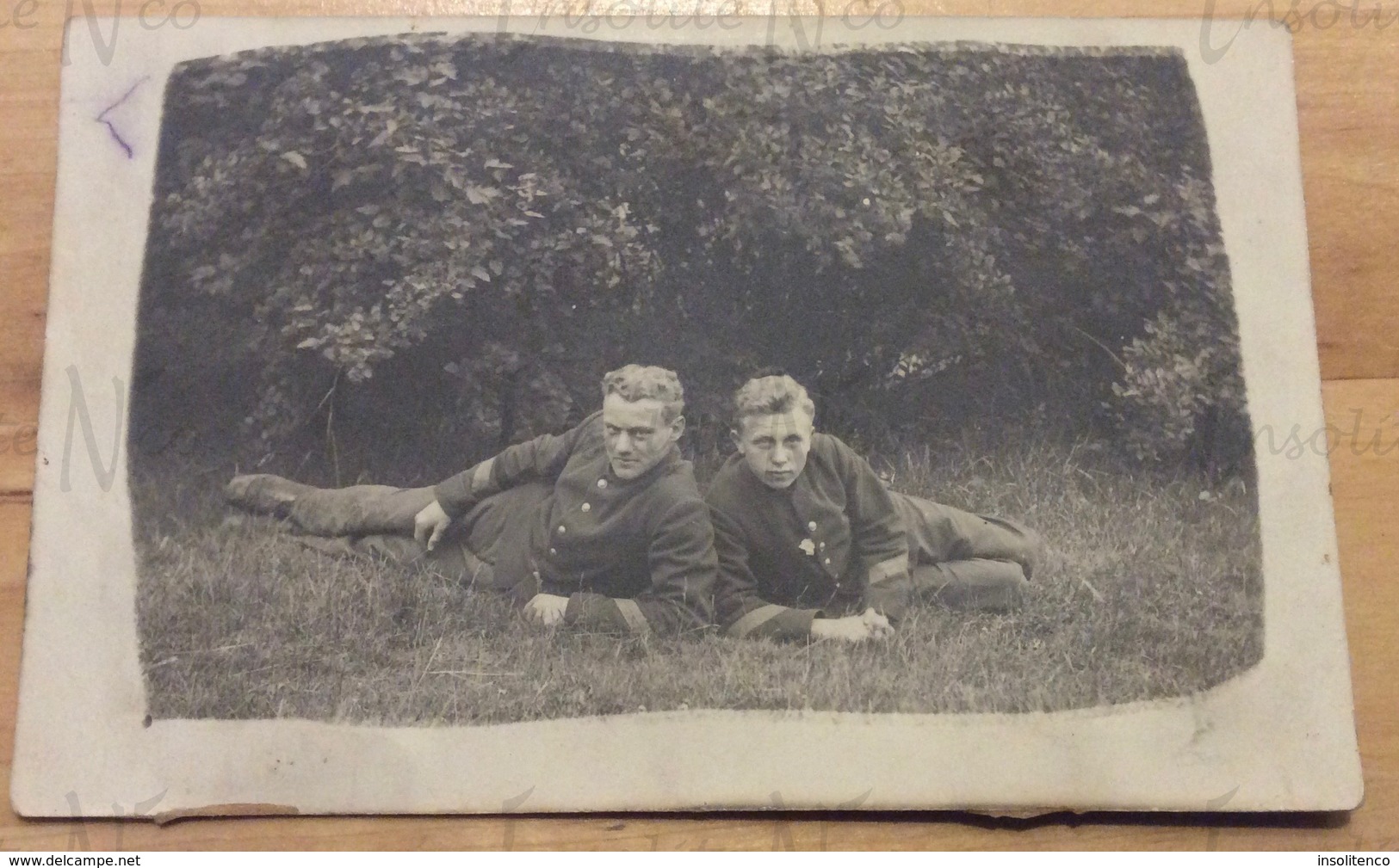 Photographie De Frans Demol De L'Union St-Gilloise, Au Camp De Beverloo En 1913 En Compagnie De Pierre Luyckx - Guerra, Militares