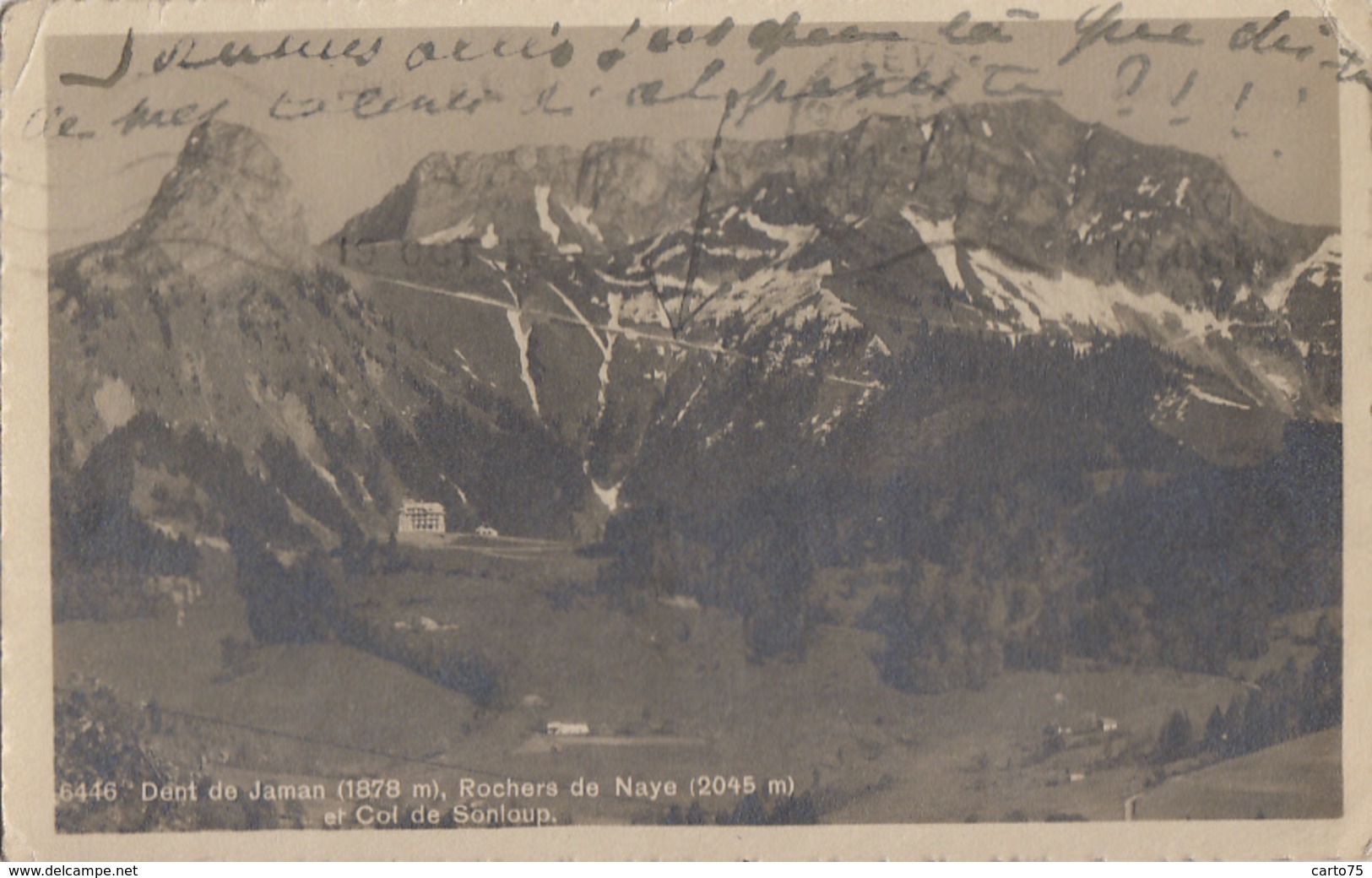 Suisse - Dent De Jaman - Rochers De Naye Et Col De Sonloup - Postmarked Les Avants 1917 - Roche