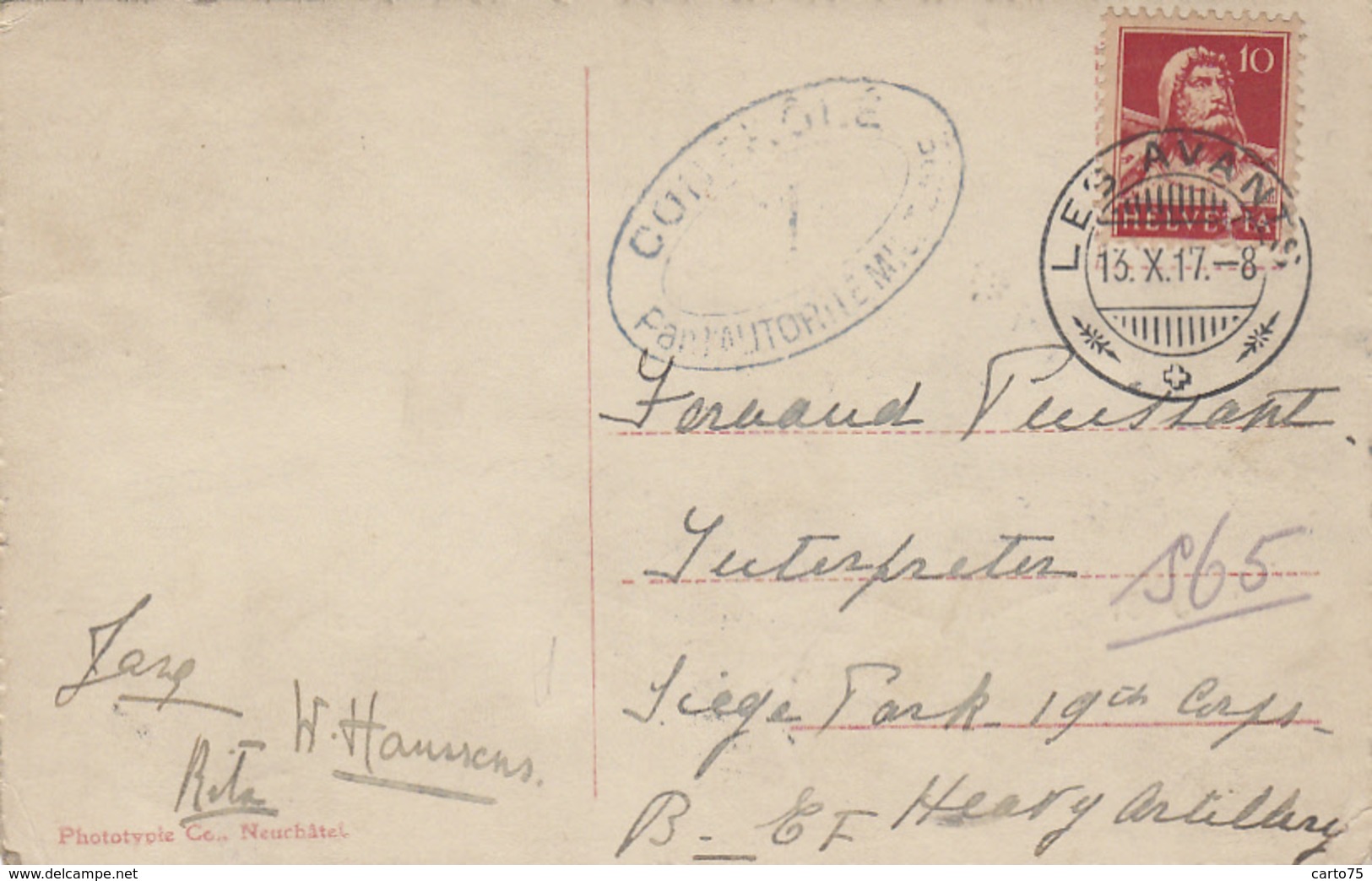 Suisse - Dent De Jaman - Rochers De Naye Et Col De Sonloup - Postmarked Les Avants 1917 - Roche