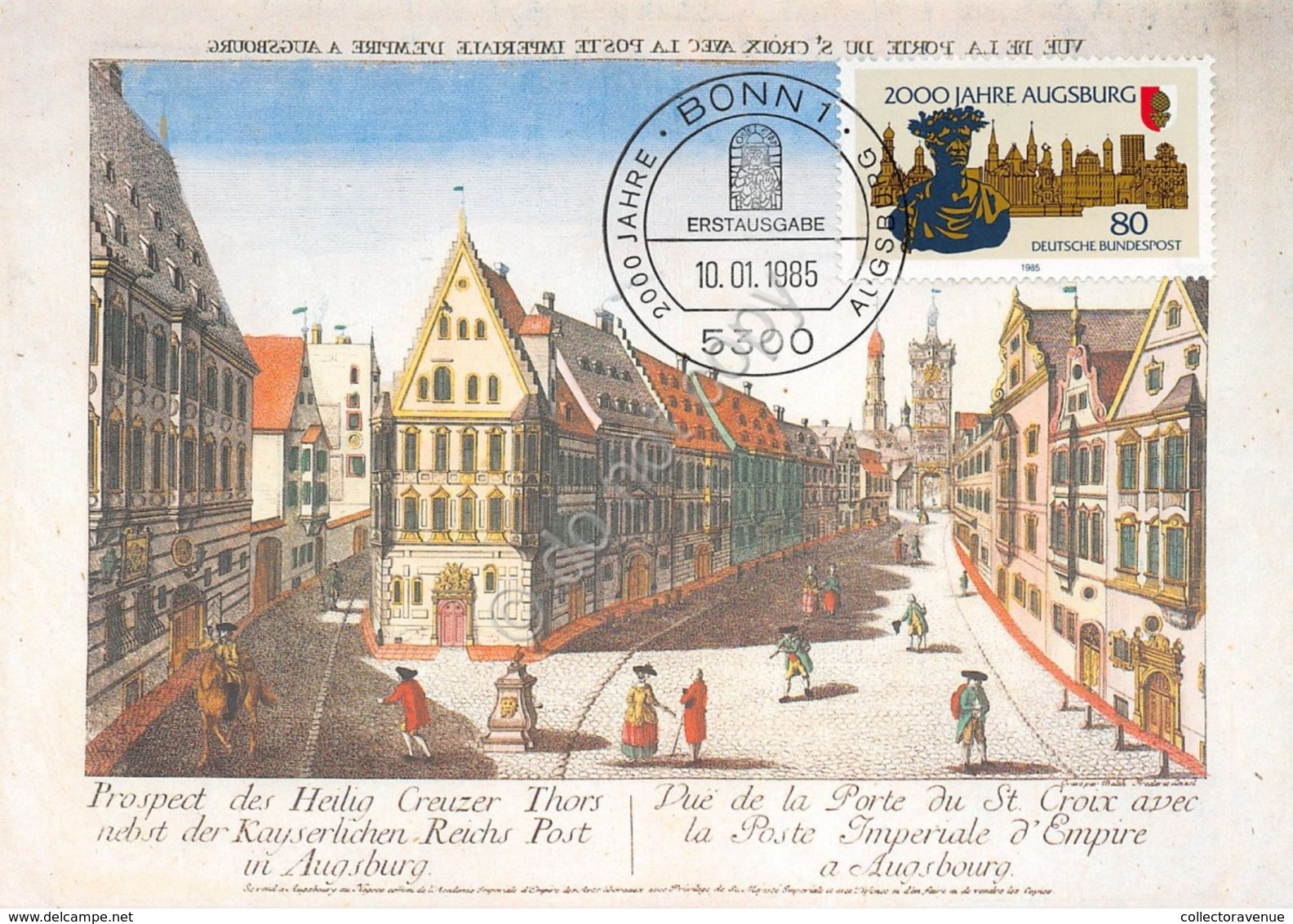 Cartolina Filatelica Reichspostamt Augsburg Um 1770 1985 - Non Classificati