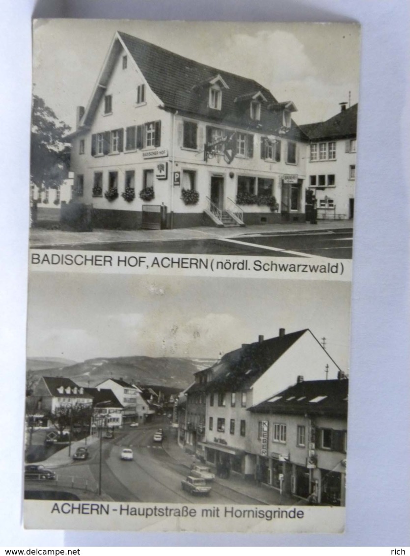 CP Allemagne - BADISCHER HOF, ACHERN  (Nördl. Scharzwald) - ACHERN - Hauptstrabe Mit Hornisgrinde - Achern