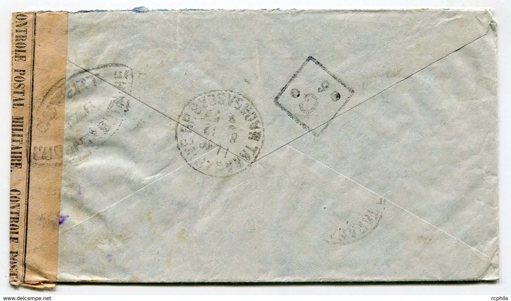 RC 14810 MADAGASCAR 1944 TAMATAVE TAXE PERCUE 22,50F SUR LETTRE RECOMMANDÉE CENSURÉE POUR LA FRANCE  TB - Lettres & Documents