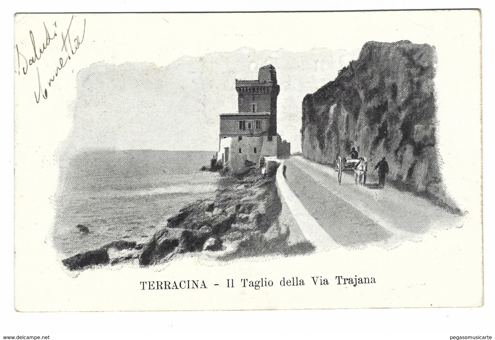 1657 - TERRACINA LATINA IL TAGLIO DELLA VIA TRAJANA ANIMATA 1902 - Altri & Non Classificati