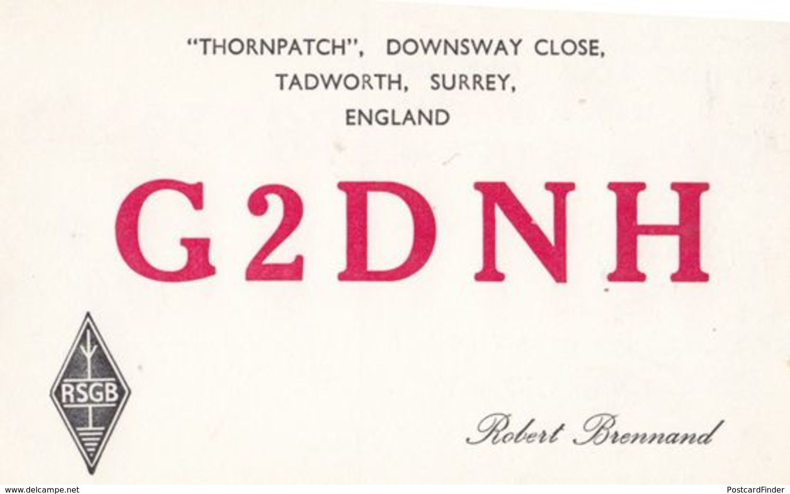 Tadworth Surrey QSL Amateur Radio 1960s Postcard - Surrey
