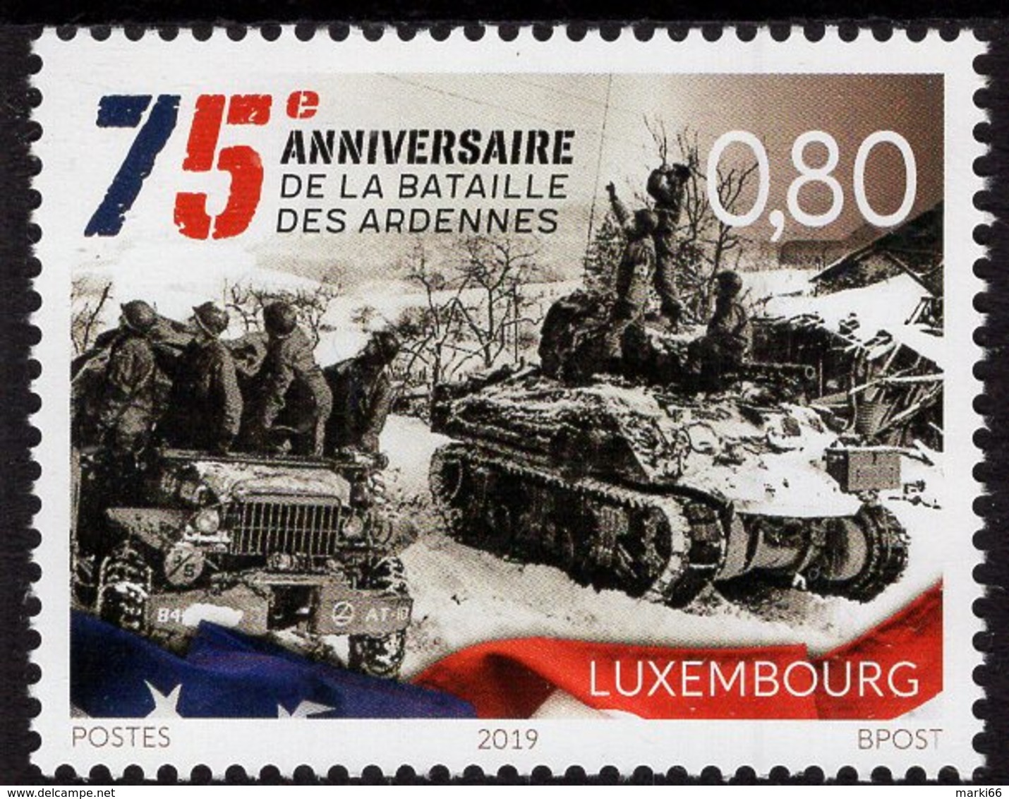 Luxembourg - 2019 - 75th Anniversary Of Liberation - Battle Of Ardennes - Mint Stamp - Ungebraucht