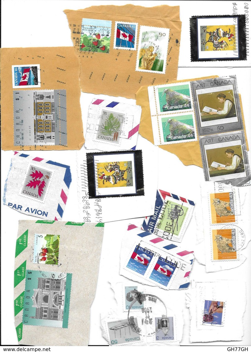 LOT TIMBRES CANADA - Mezclas (max 999 Sellos)