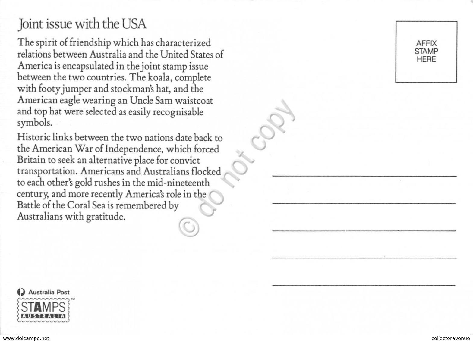 Cartolina Maximum Australia Sydney Joint Issue With USA 1988 - Non Classificati