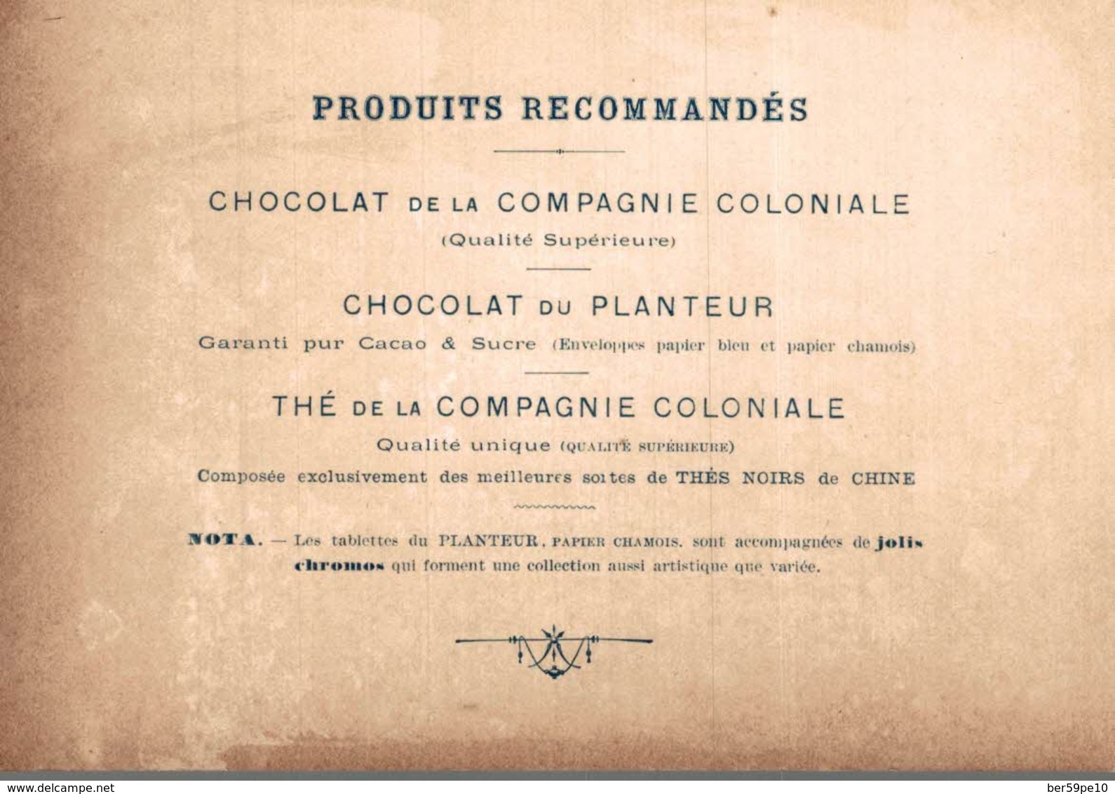 CHROMO  CHOCOLAT DU PLANTEUR  TRES BELLE JEUNE FILLE A LA LAMPE MAGIQUE - Altri & Non Classificati