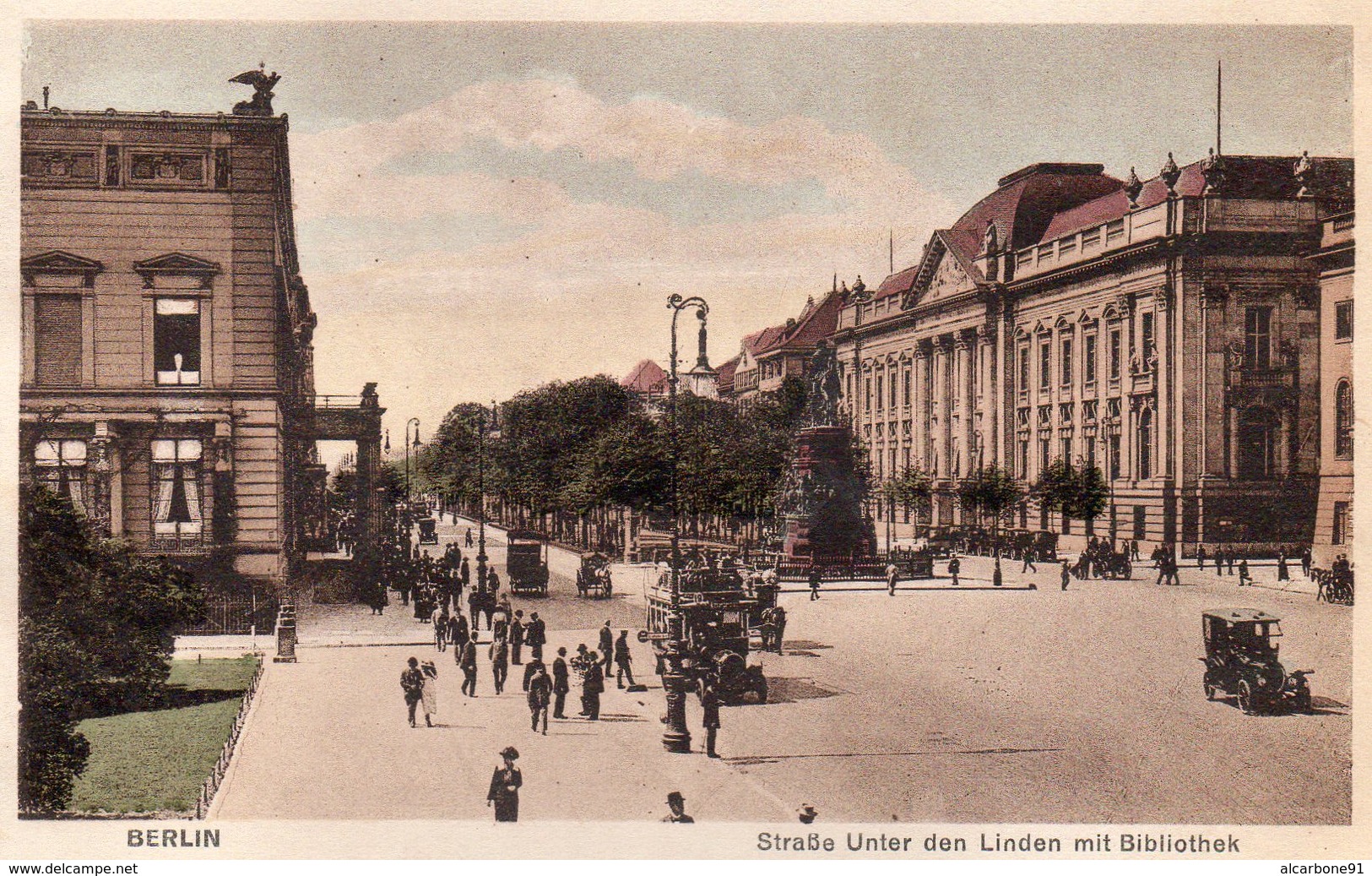 BERLIN - Strasse Unter Den Linden Mit Biliothek - Autres & Non Classés